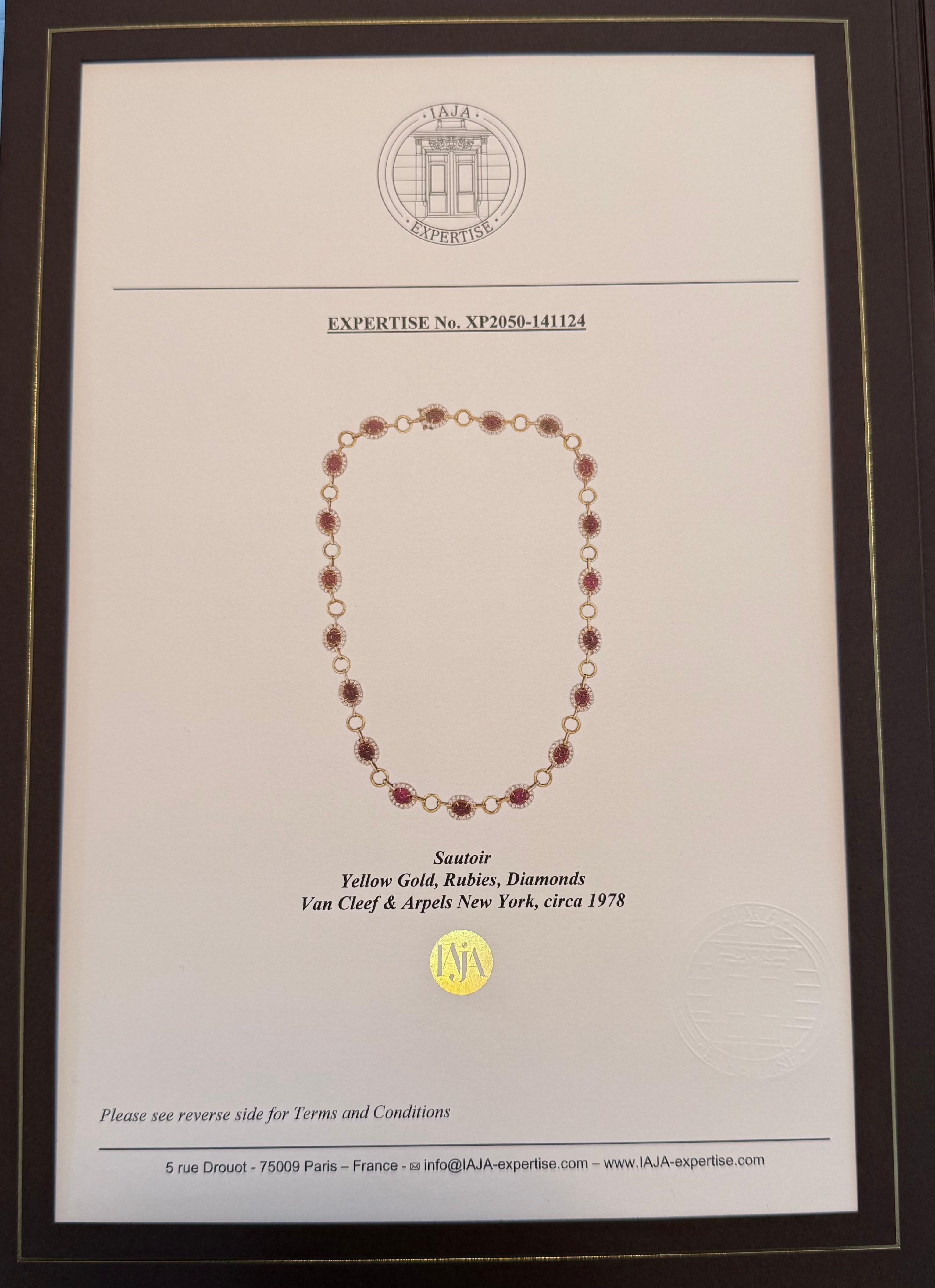 Van Cleef & Arpels Burma Ruby & Burma Sapphire Long Dia Necklace For Sale 5