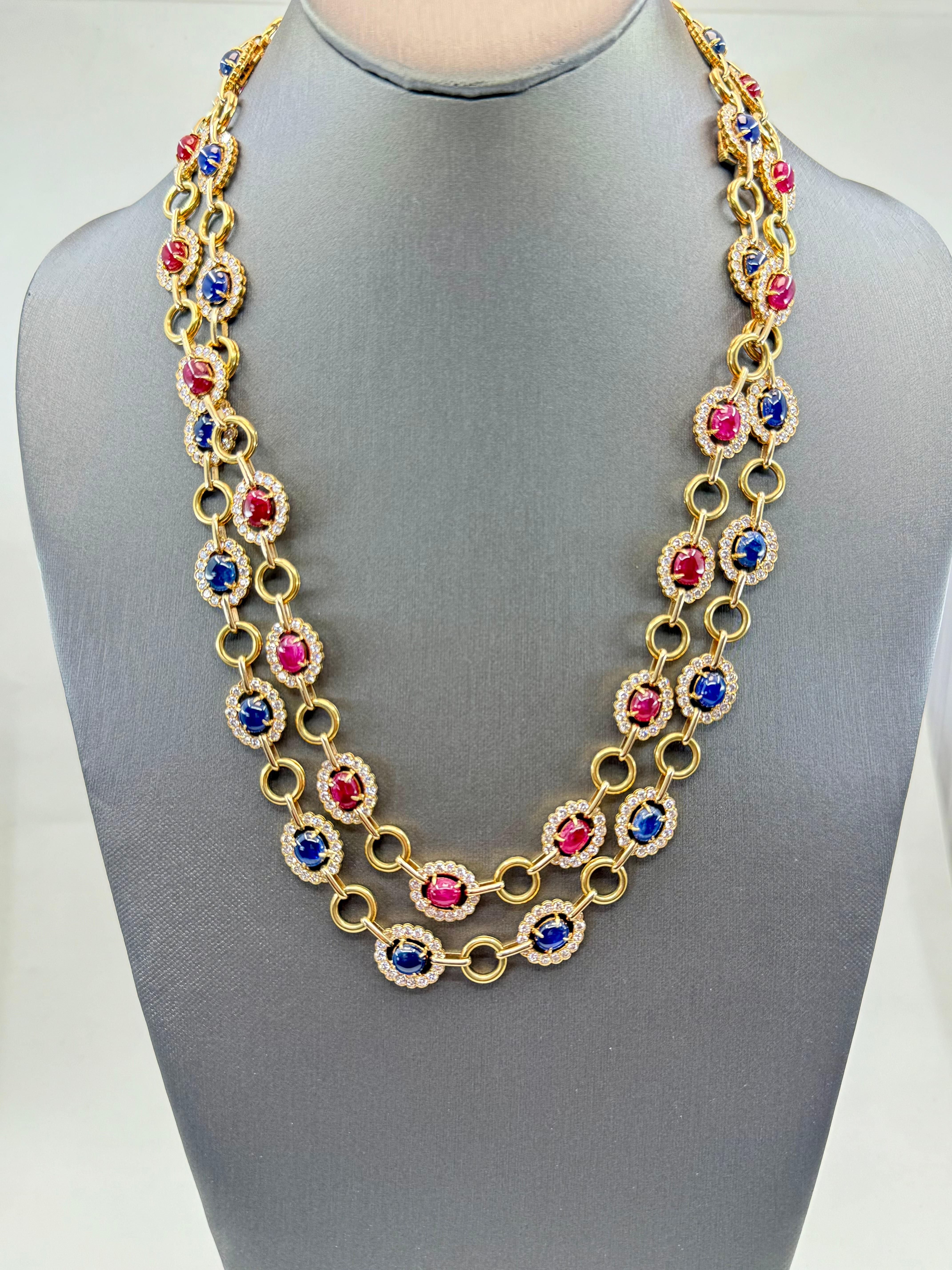 Van Cleef & Arpels Collana lunga Dia in rubino e zaffiro di Burma in vendita 13