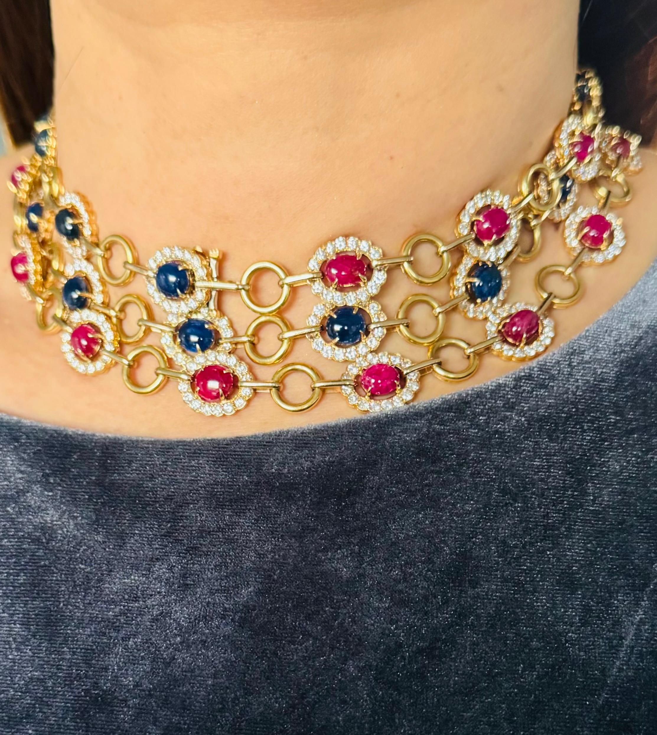 Van Cleef & Arpels Burma Ruby & Burma Sapphire Long Dia Necklace For Sale 15
