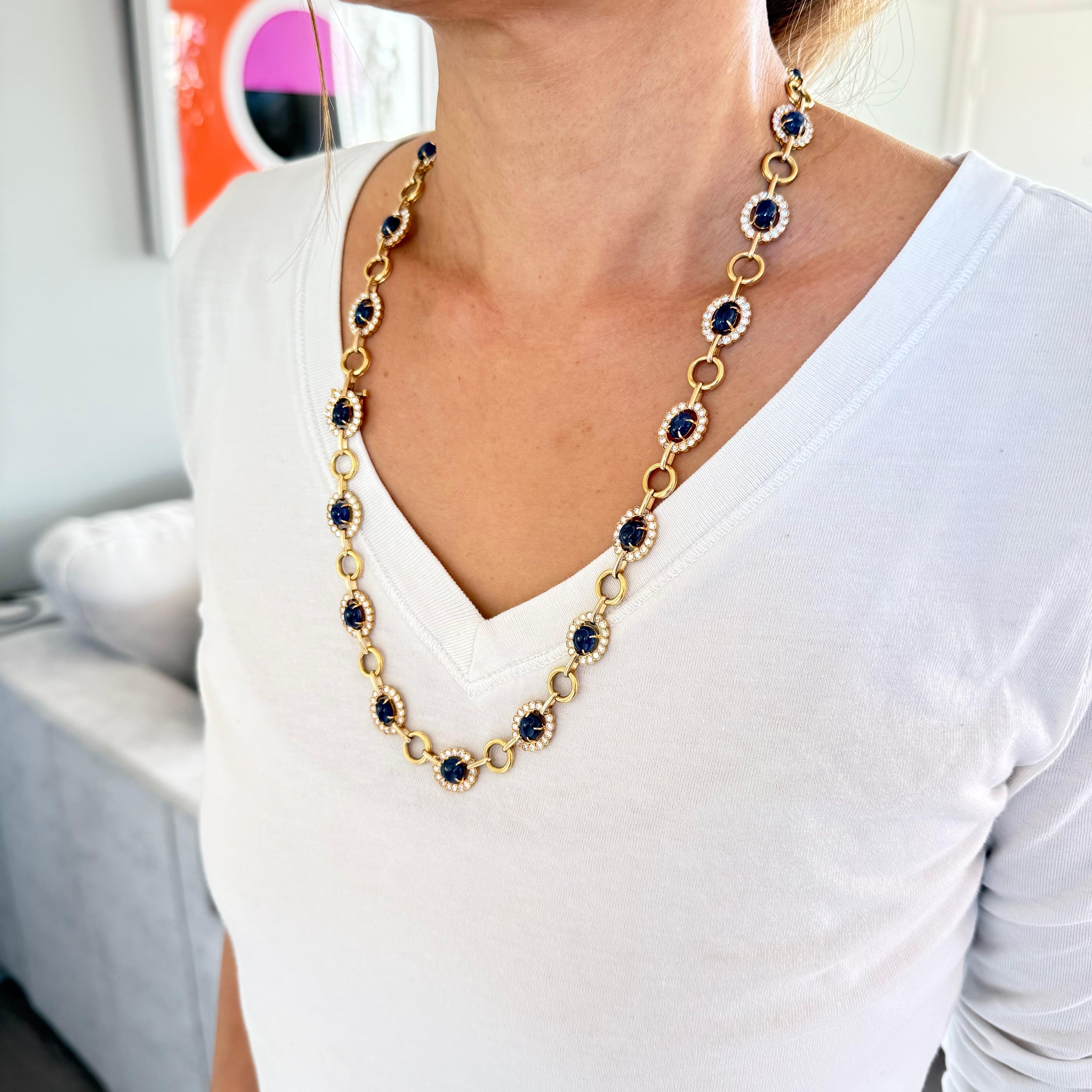 Van Cleef & Arpels Burma Ruby & Burma Sapphire Long Dia Necklace For Sale 2