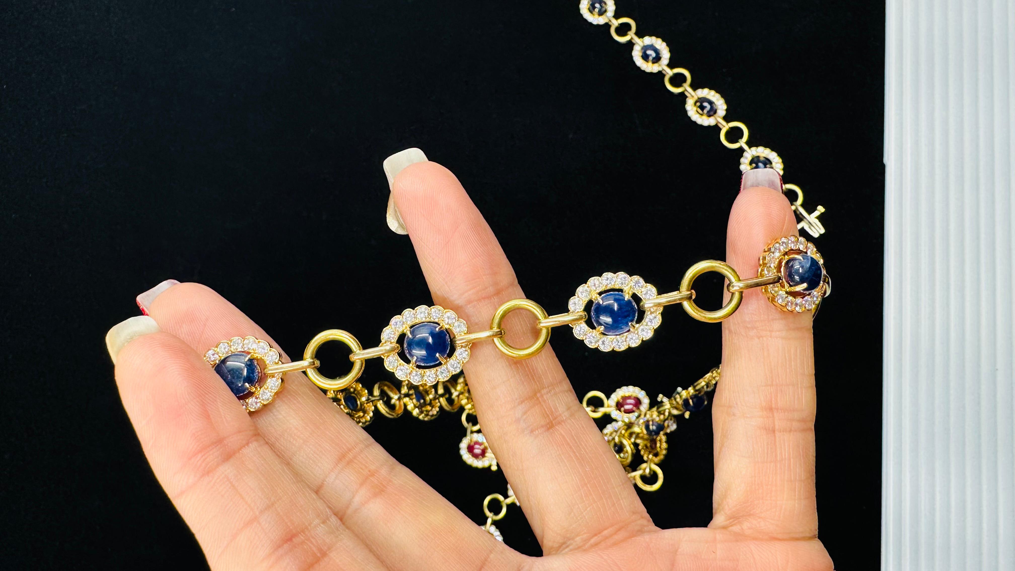 Van Cleef & Arpels Burma Ruby & Burma Sapphire Long Dia Necklace For Sale 1