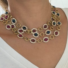 Van Cleef & Arpels Burma Ruby & Burma Sapphire Long Dia Necklace