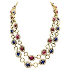 Van Cleef & Arpels Burma Ruby & Burma Sapphire Long Dia Necklace
