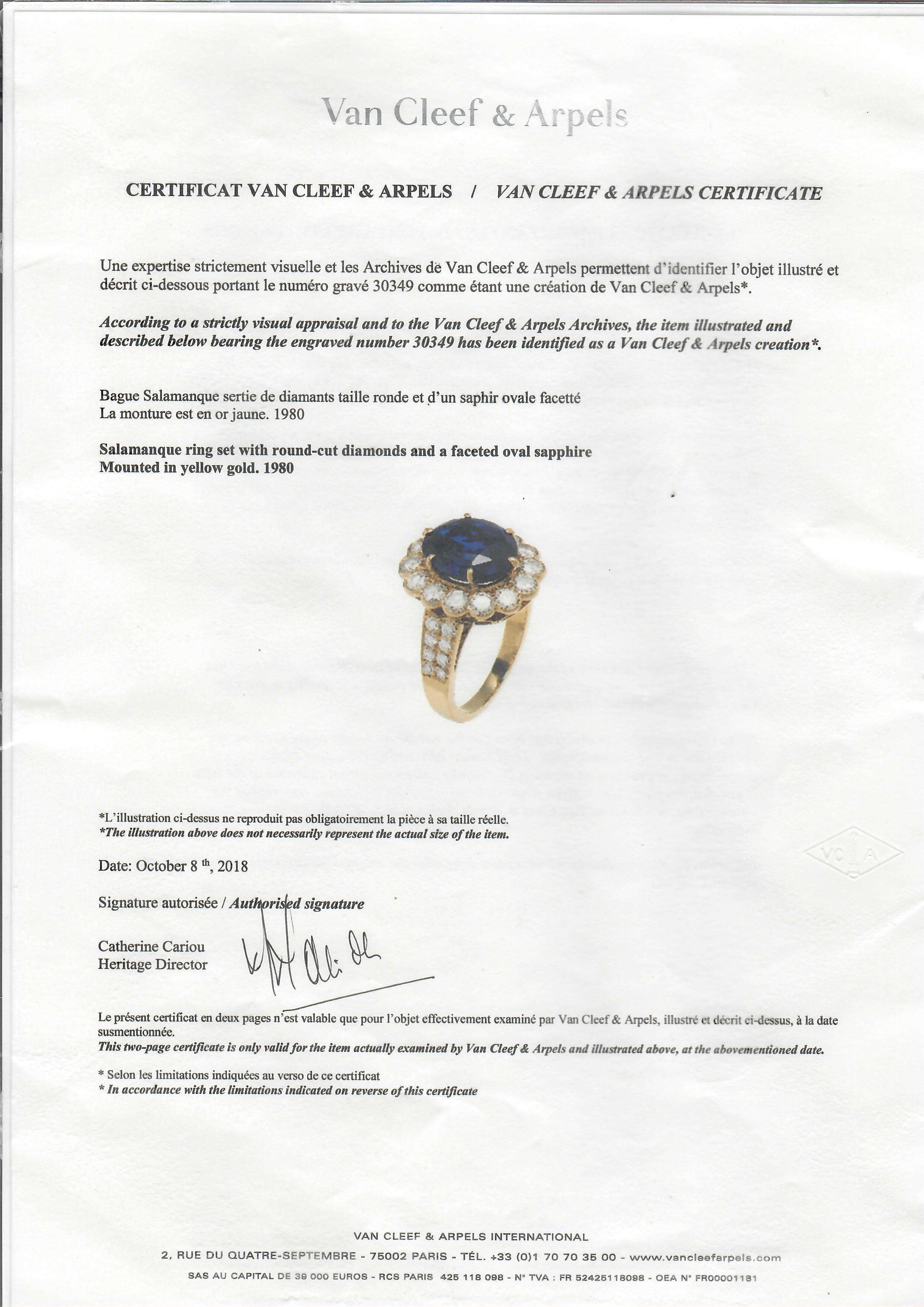Van Cleef & Arpels Burma Sapphire 6.23 Ct Ring W/Certificates en venta 1