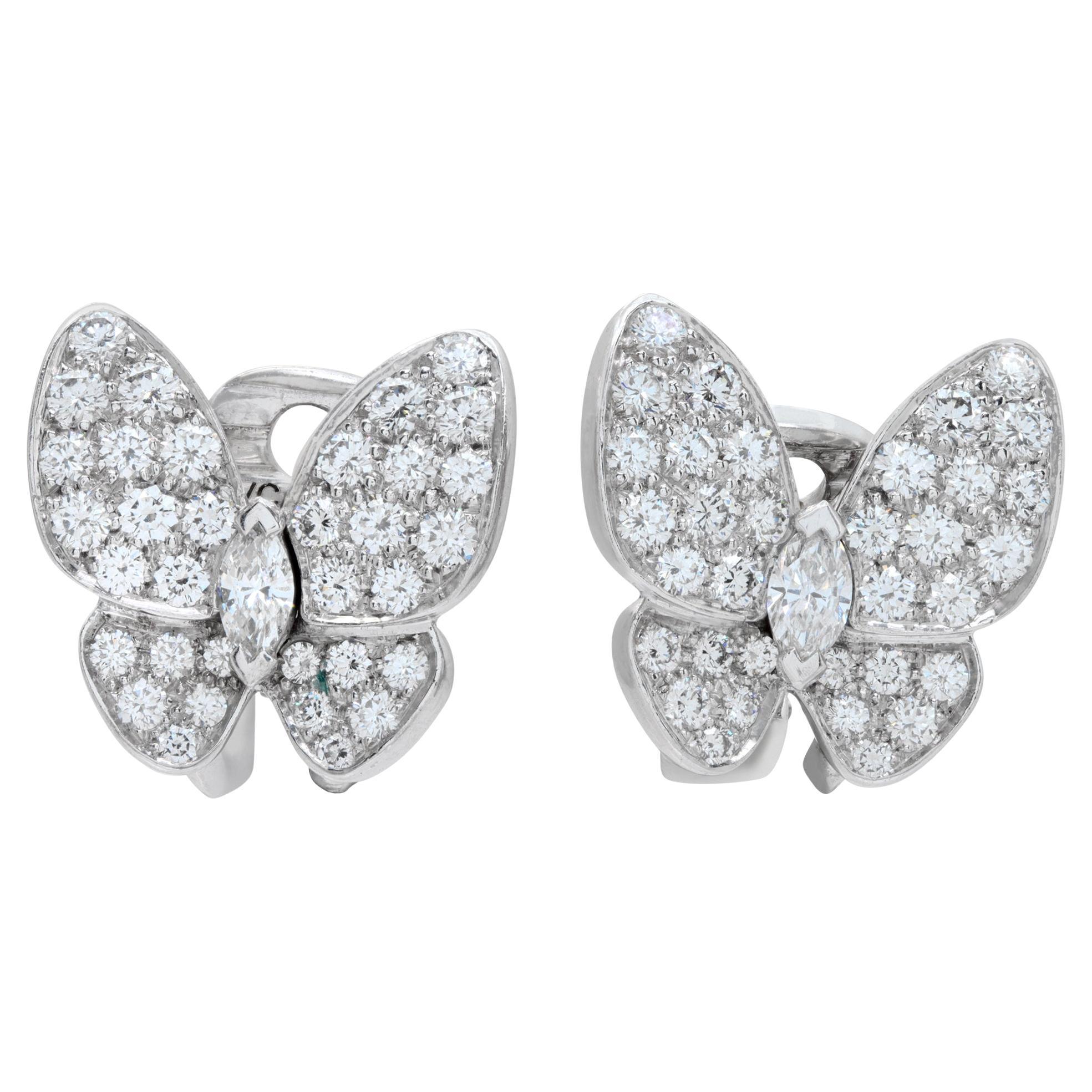 Van Cleef & Arpels Butterfly diamond earrings in 18k white gold