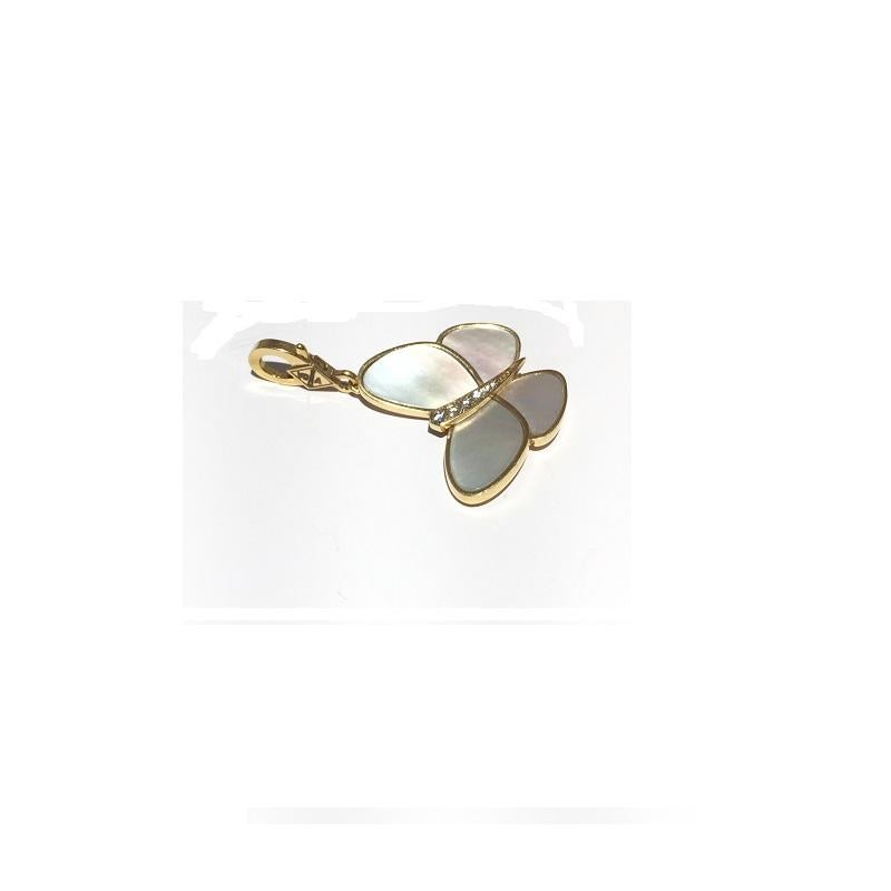 Van Cleef & Arpels Schmetterling-Diamant-Perlmutt-Anhänger ARD33200 im Zustand „Neu“ in Wilmington, DE