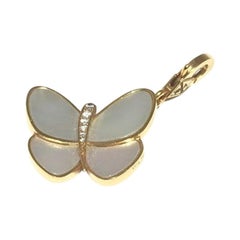 Retro Van Cleef & Arpels Butterfly Diamond Mother of Pearl Charm ARD33200