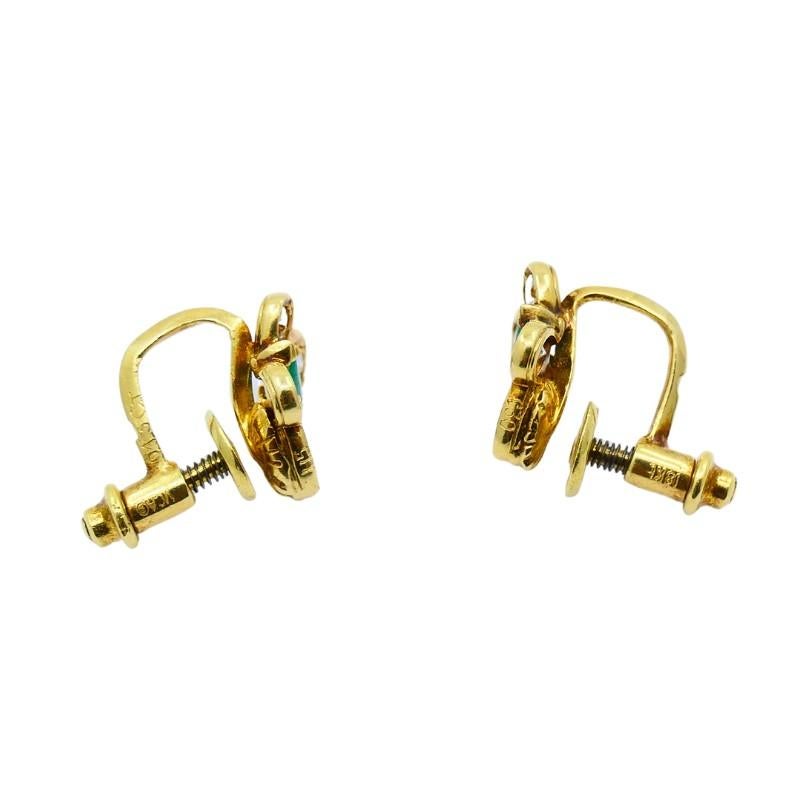 Van Cleef & Arpels Boucles d'oreilles papillon en or 18 carats avec diamants et émeraudes 2