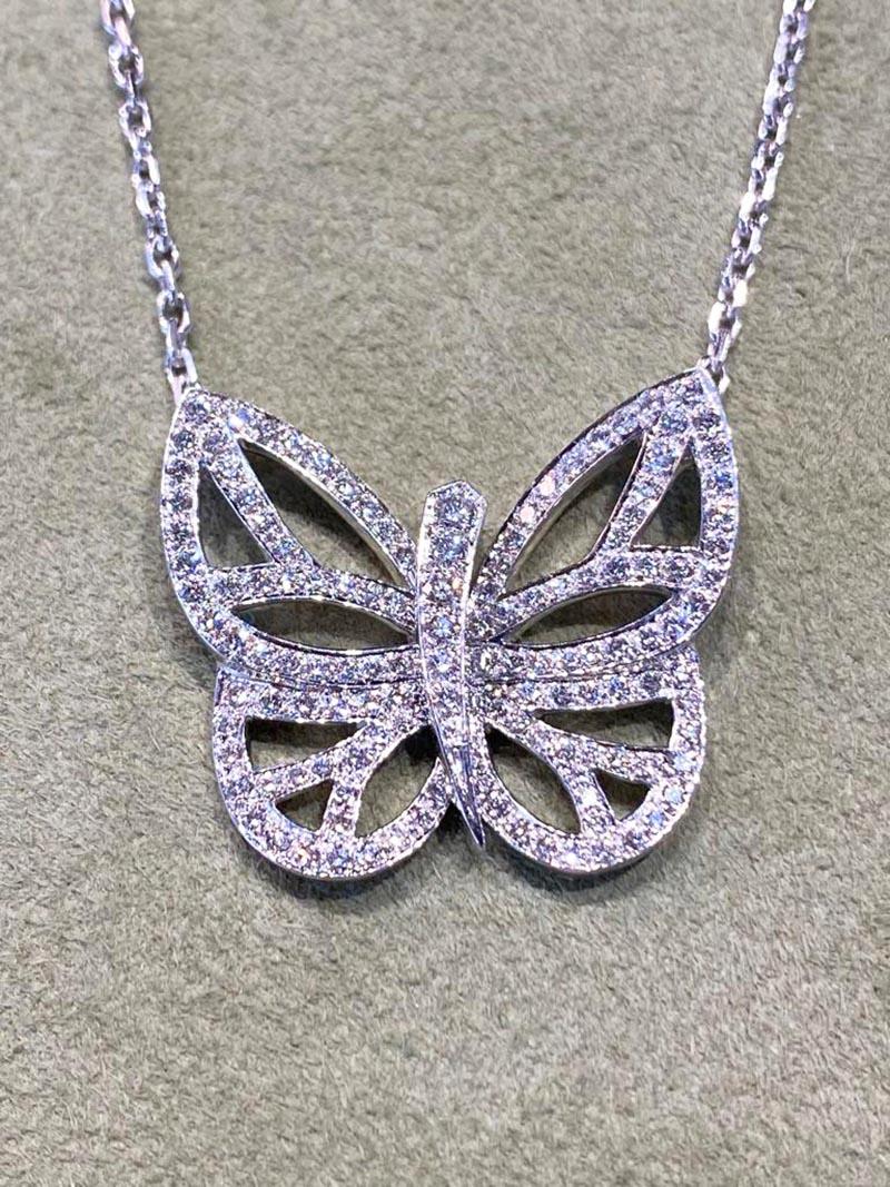 van cleef butterfly necklace white gold