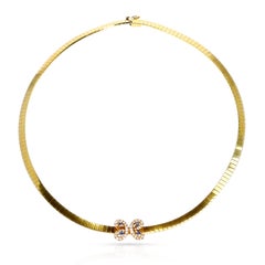 Van Cleef & Arpels Choker-Halskette mit Schmetterling-Saphir und Diamant, 18 Karat