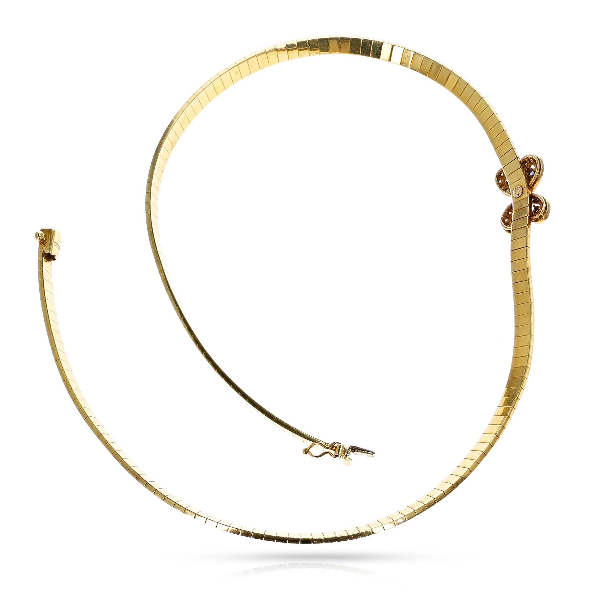 Van Cleef & Arpels Choker-Halskette mit Schmetterling-Saphir und Diamant, 18 Karat im Zustand „Hervorragend“ im Angebot in New York, NY