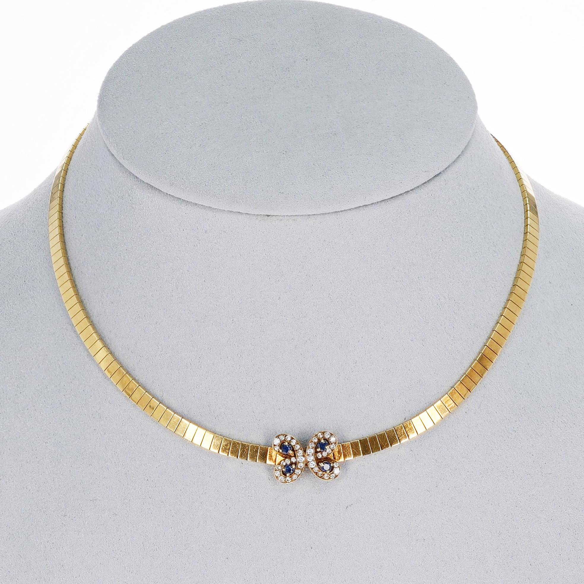 Van Cleef & Arpels Choker-Halskette mit Schmetterling-Saphir und Diamant, 18 Karat im Angebot 2