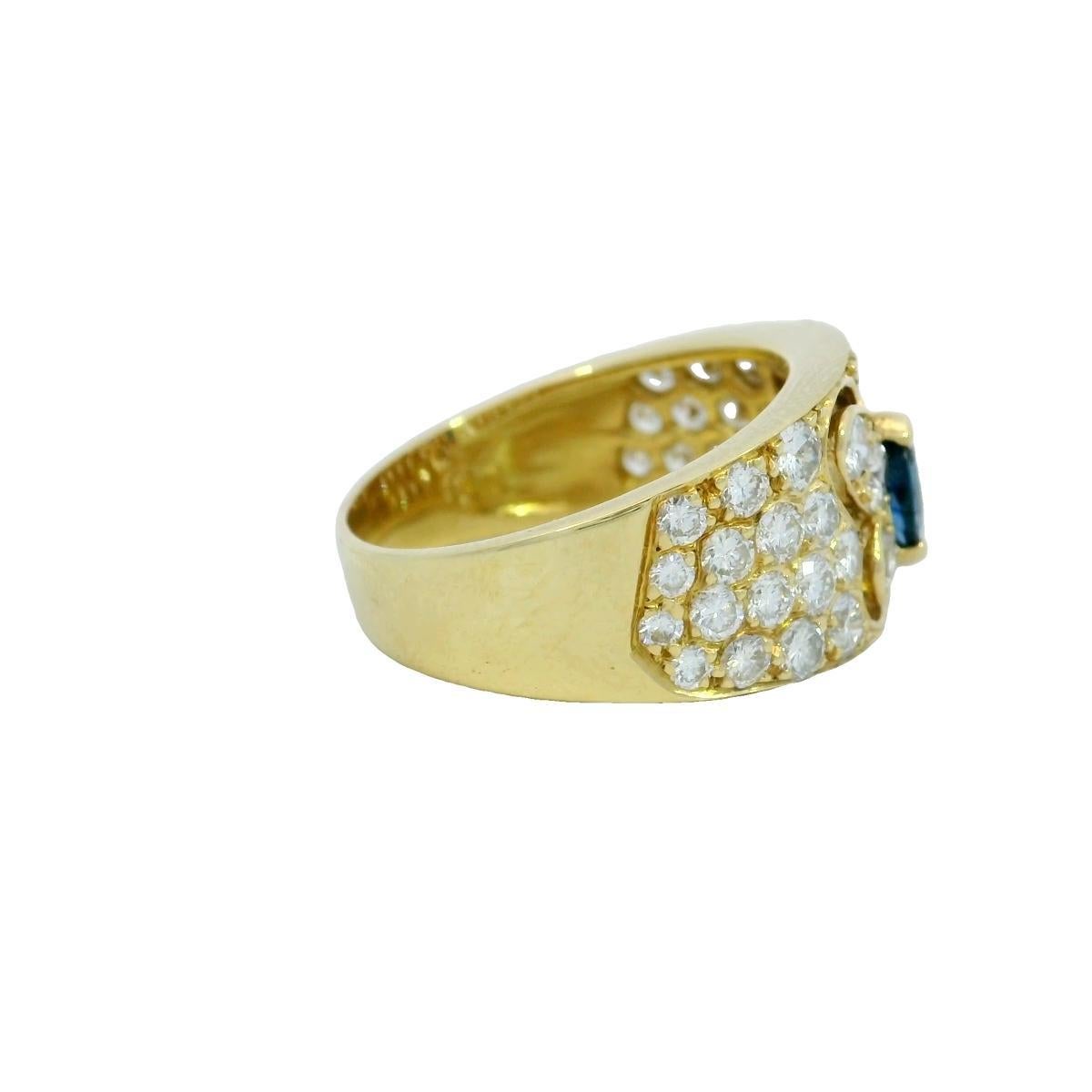 Van Cleef & Arpels Butterfly Sapphire Diamond Ring 18K Yellow Gold en vente 1
