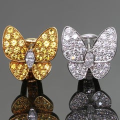 VAN CLEEF & ARPELS Butterfly Yellow Sapphire Diamond Gold Earrings