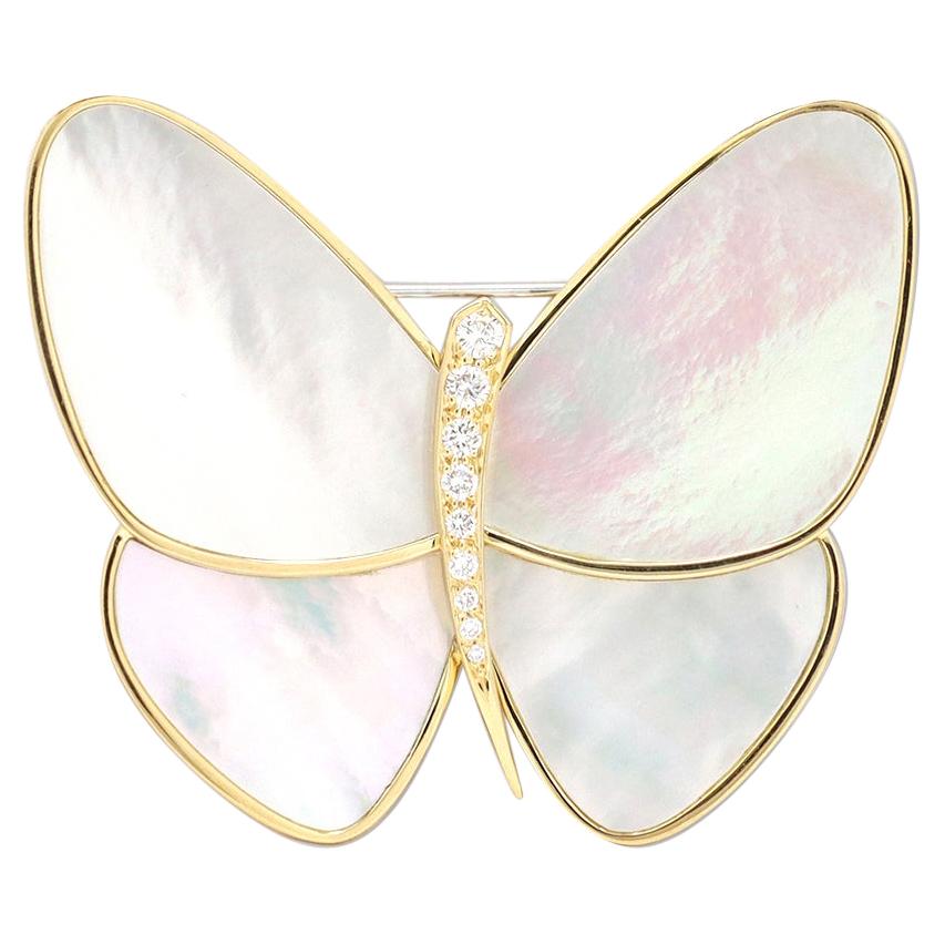 Van Cleef & Arpels Butterly Mother-of-Pearl and Diamond Pin