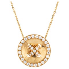 Vintage Van Cleef & Arpels Button Necklace Boutonniere Diamond Estate 18K Yellow Gold