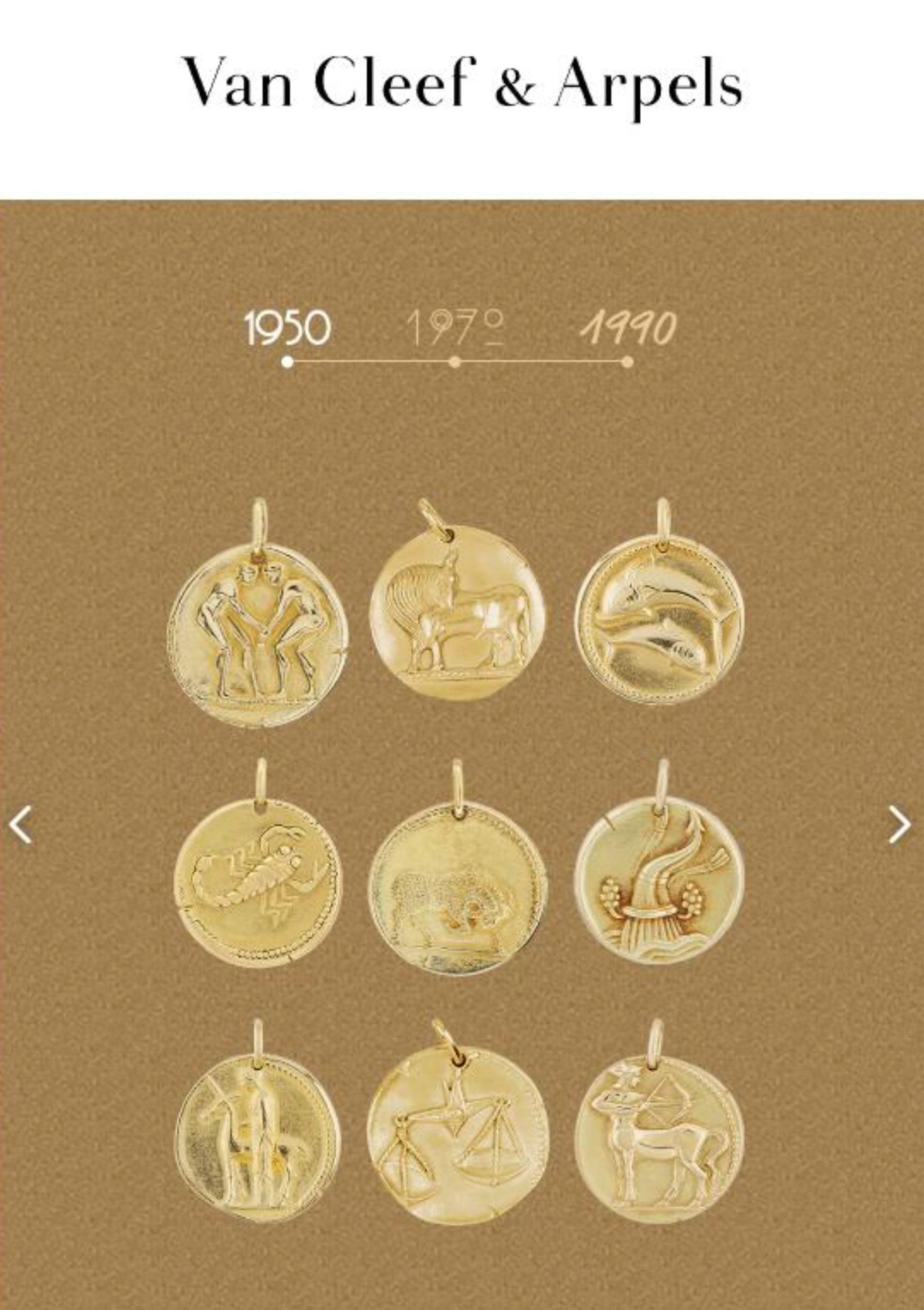 Van Cleef & Arpels by Georges L'Enfant Pisces Großer Gold Zodiac-Anhänger im Zustand „Gut“ in Bethesda, MD