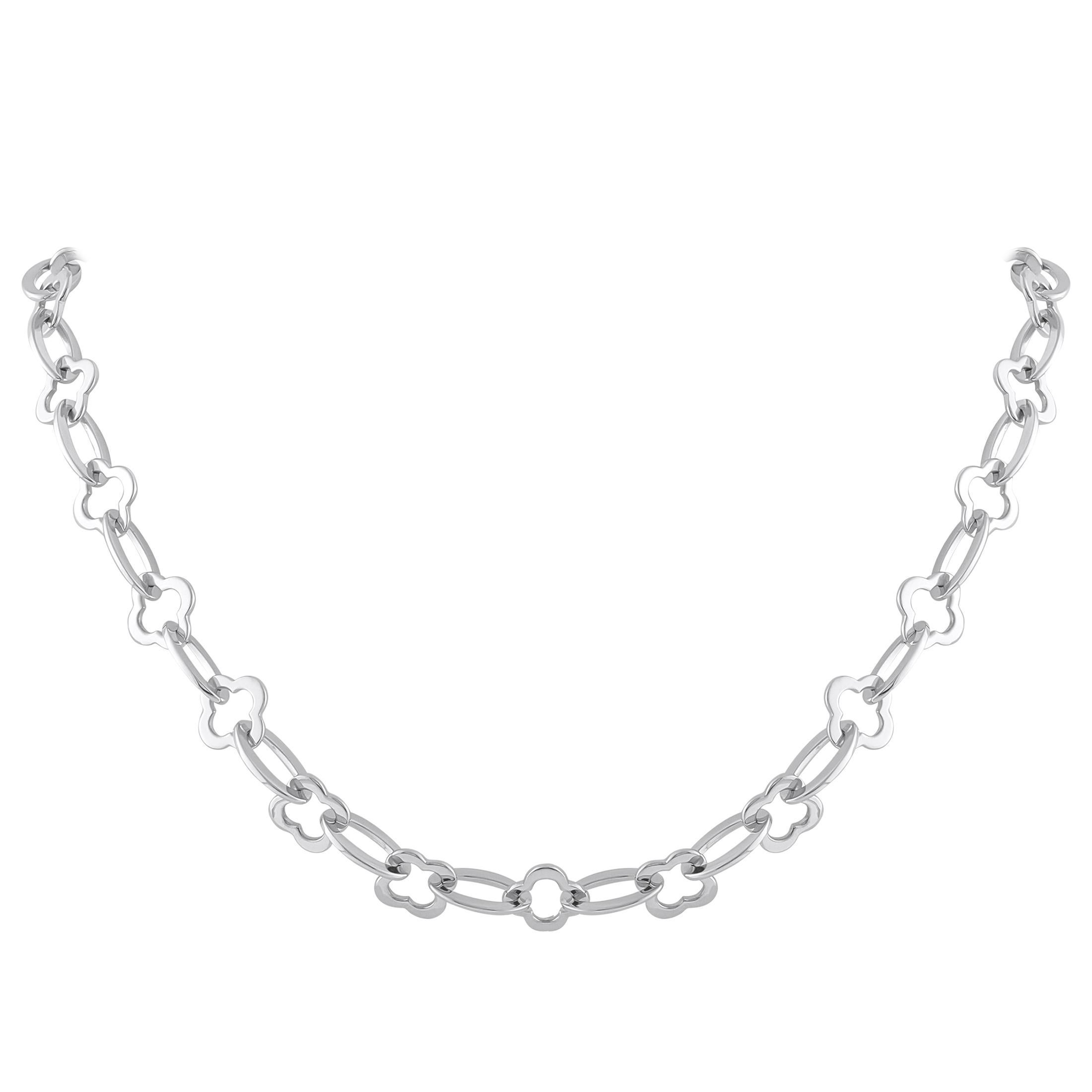 Van Cleef
Arpels Byzantine Alhambra 18K White Gold Link Necklace #4983