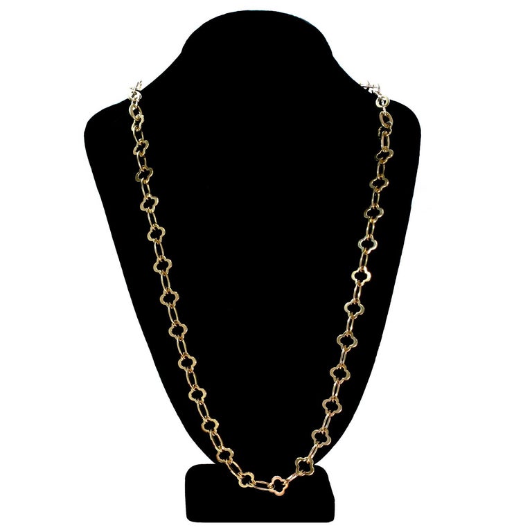 Van Cleef and Arpels Byzantine Alhambra Yellow Gold Long Chain Necklace ...