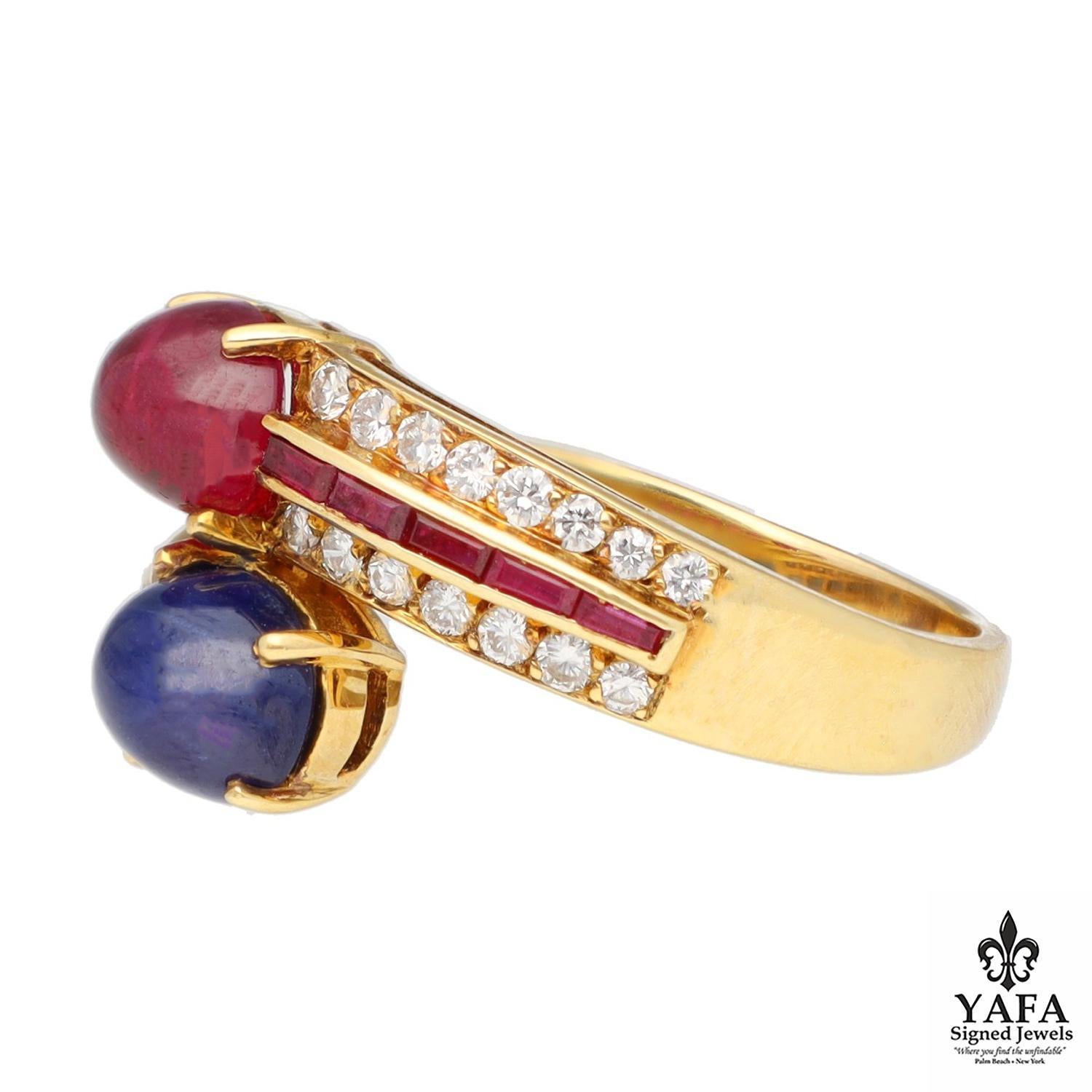 Taille cabochon Van Cleef & Arpels Bague bypass 
