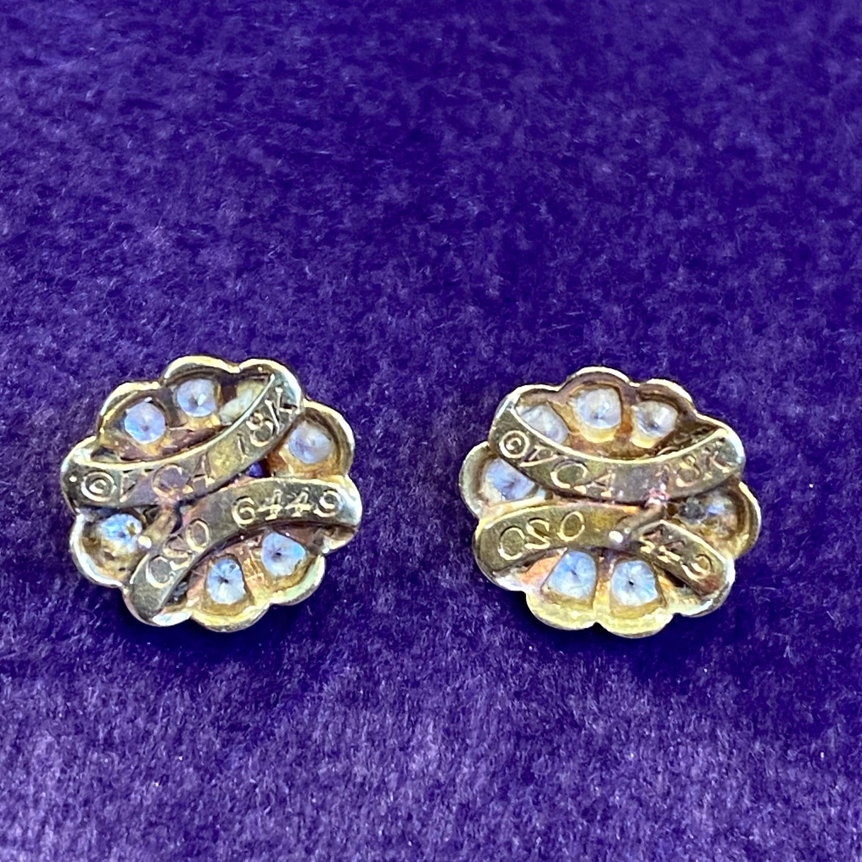 Van Cleef & Arpels Cabochon Ruby & Diamond Earrings For Sale 1
