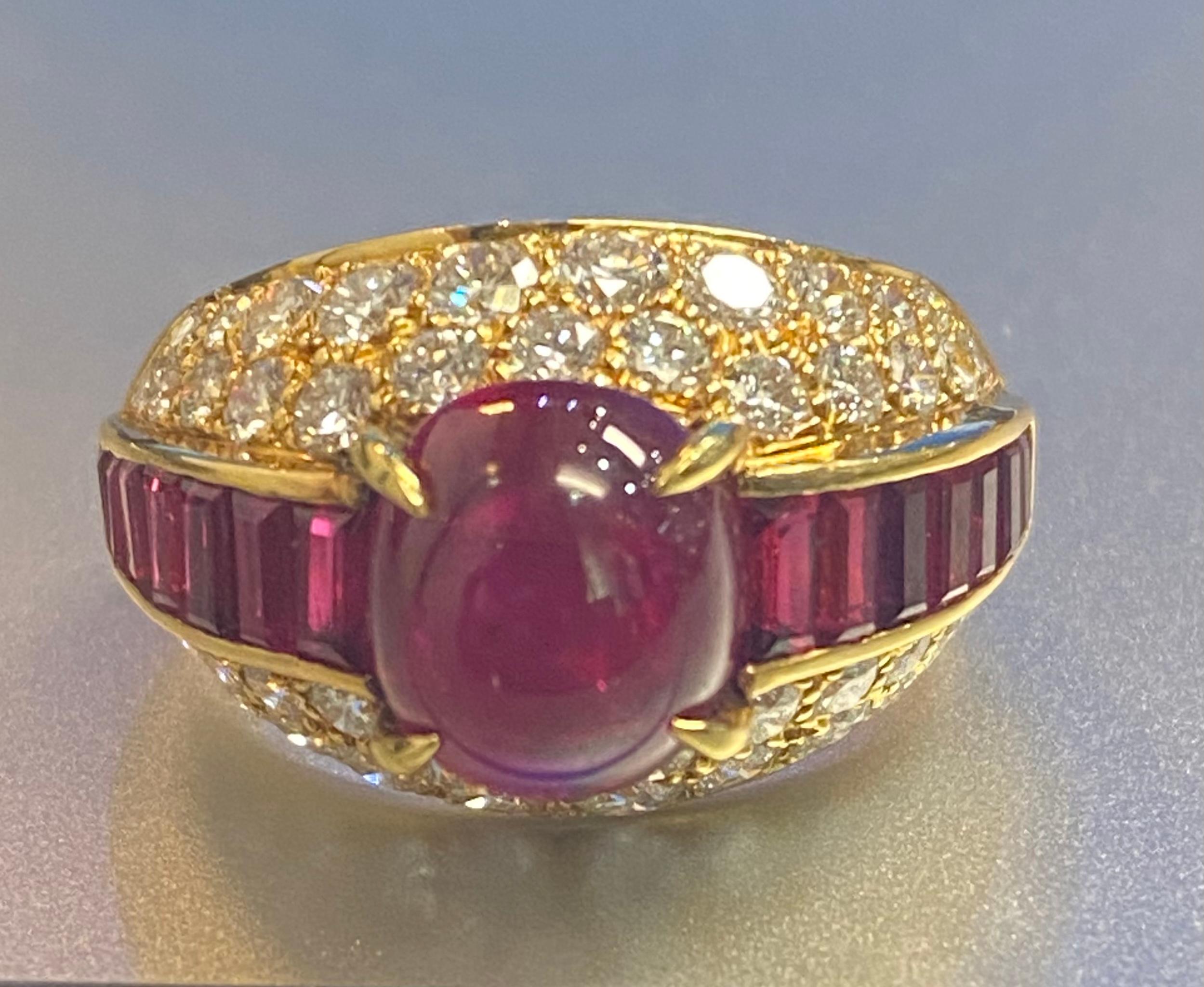 Van Cleef & Arpels Cabochon Ruby & Diamond Ring 1