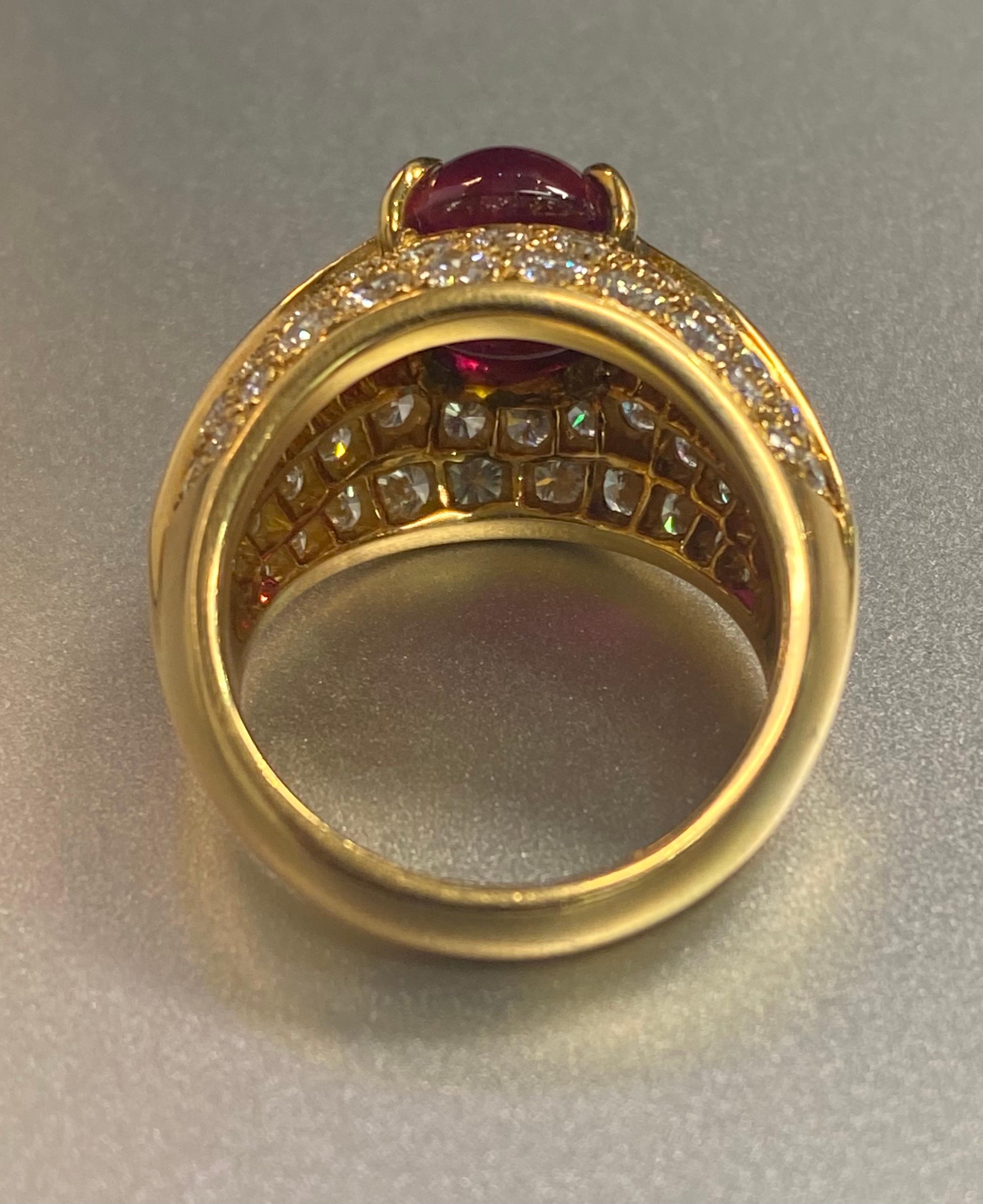 Van Cleef & Arpels Cabochon Ruby & Diamond Ring 3