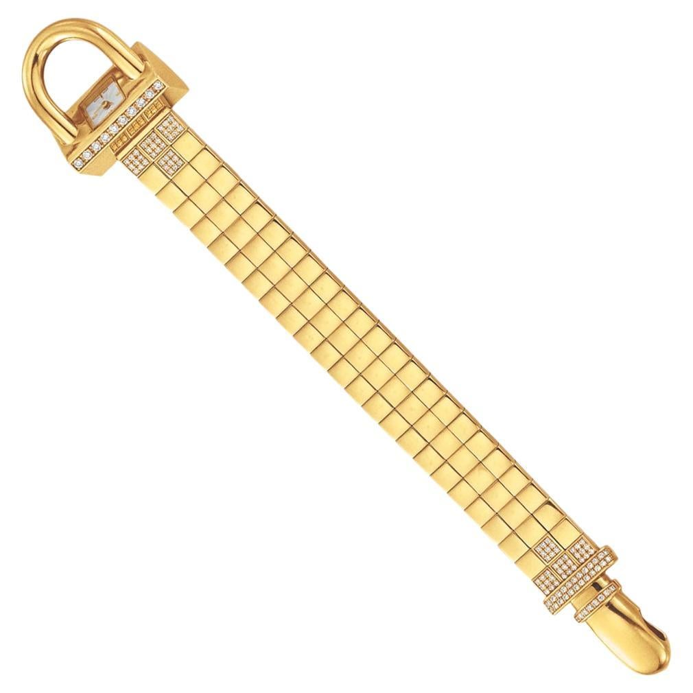 Van Cleef & Arpels Cadenas 18k Gold Diamond Wrist Watch