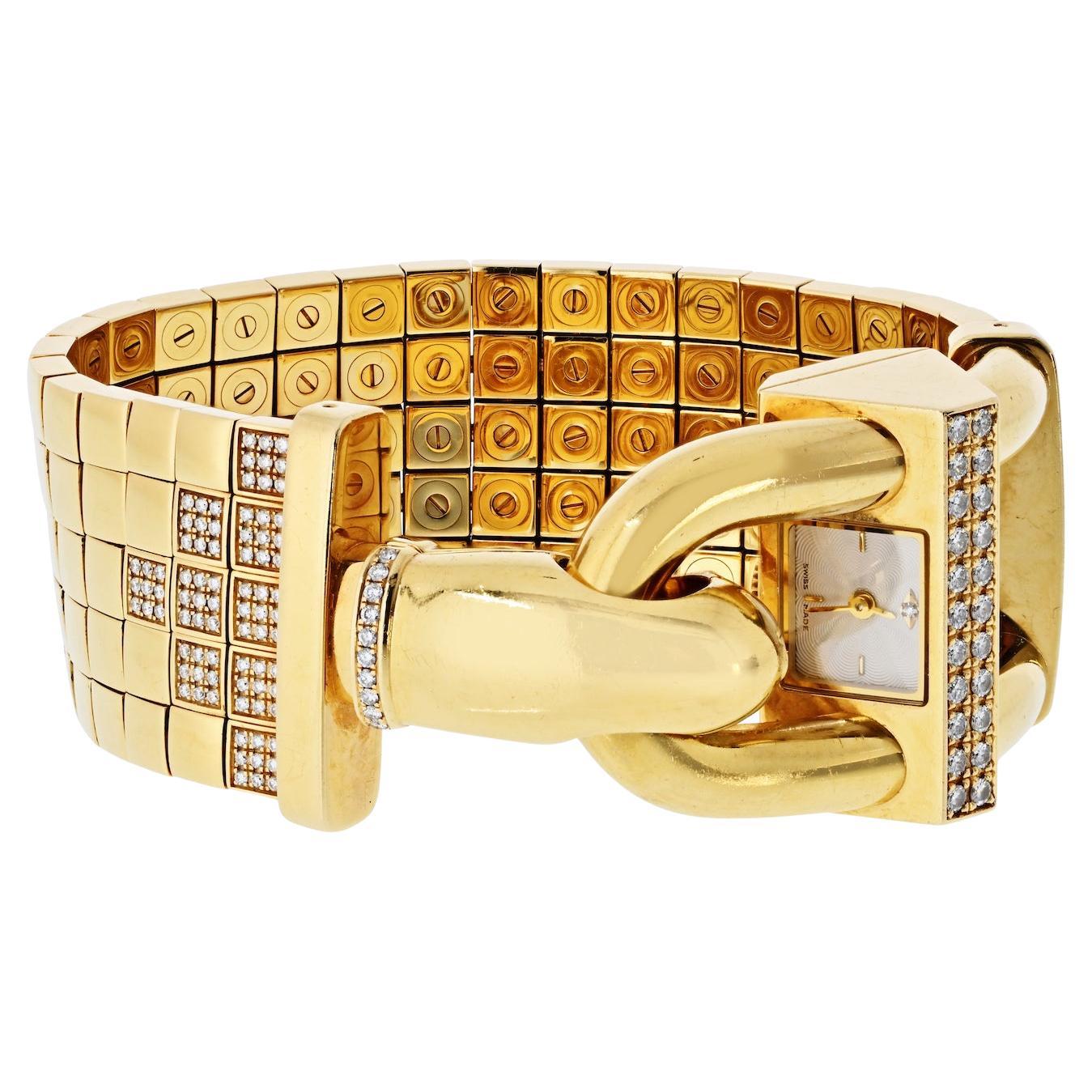 Van Cleef 
Arpels Cadenas 18K Yellow Gold Diamond Five Row Ladies Watch