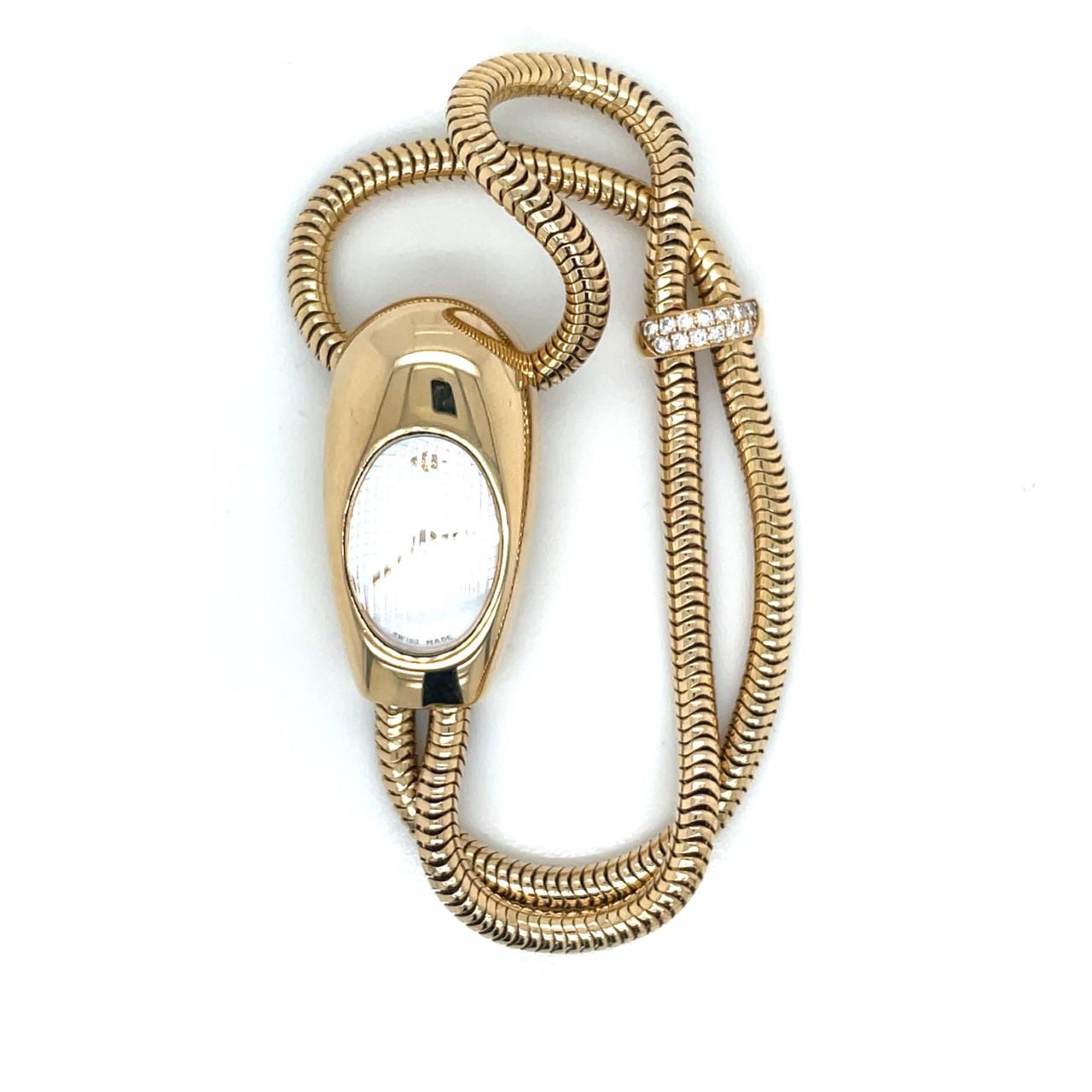 Van Cleef & Arpels Cadenas Serti Armbanduhr aus 18 Karat Gelbgold mit Diamant-Akzent (Moderne)
