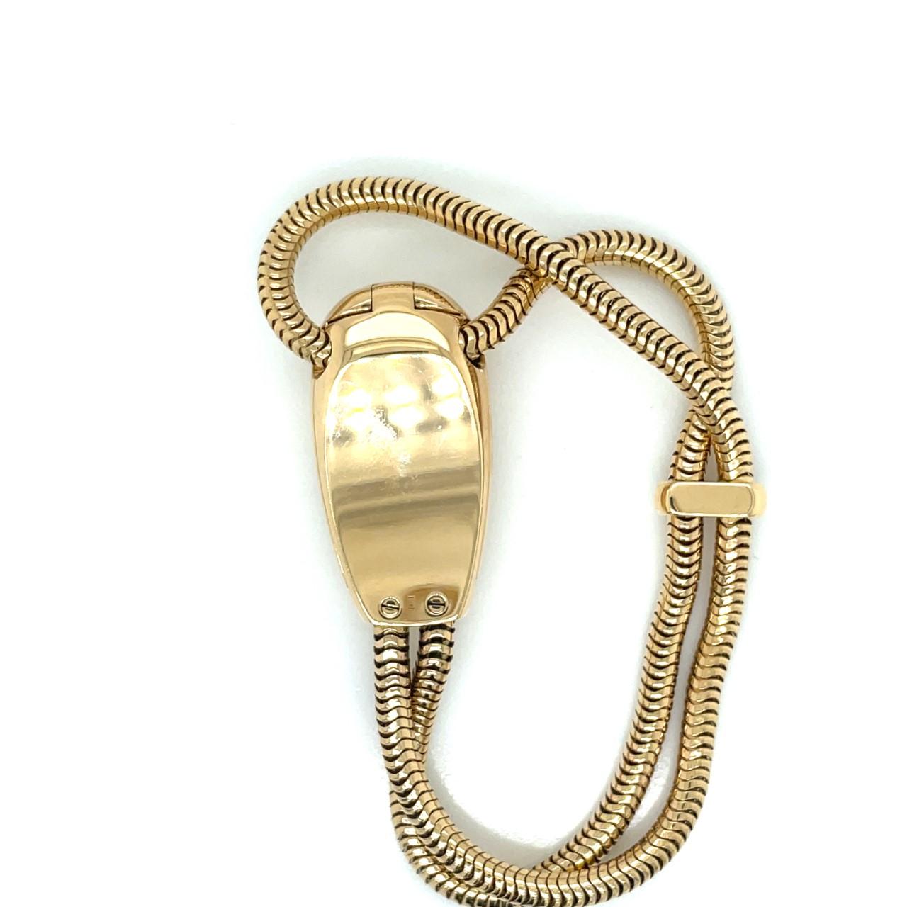 Van Cleef & Arpels Cadenas Serti Armbanduhr aus 18 Karat Gelbgold mit Diamant-Akzent (Rundschliff)