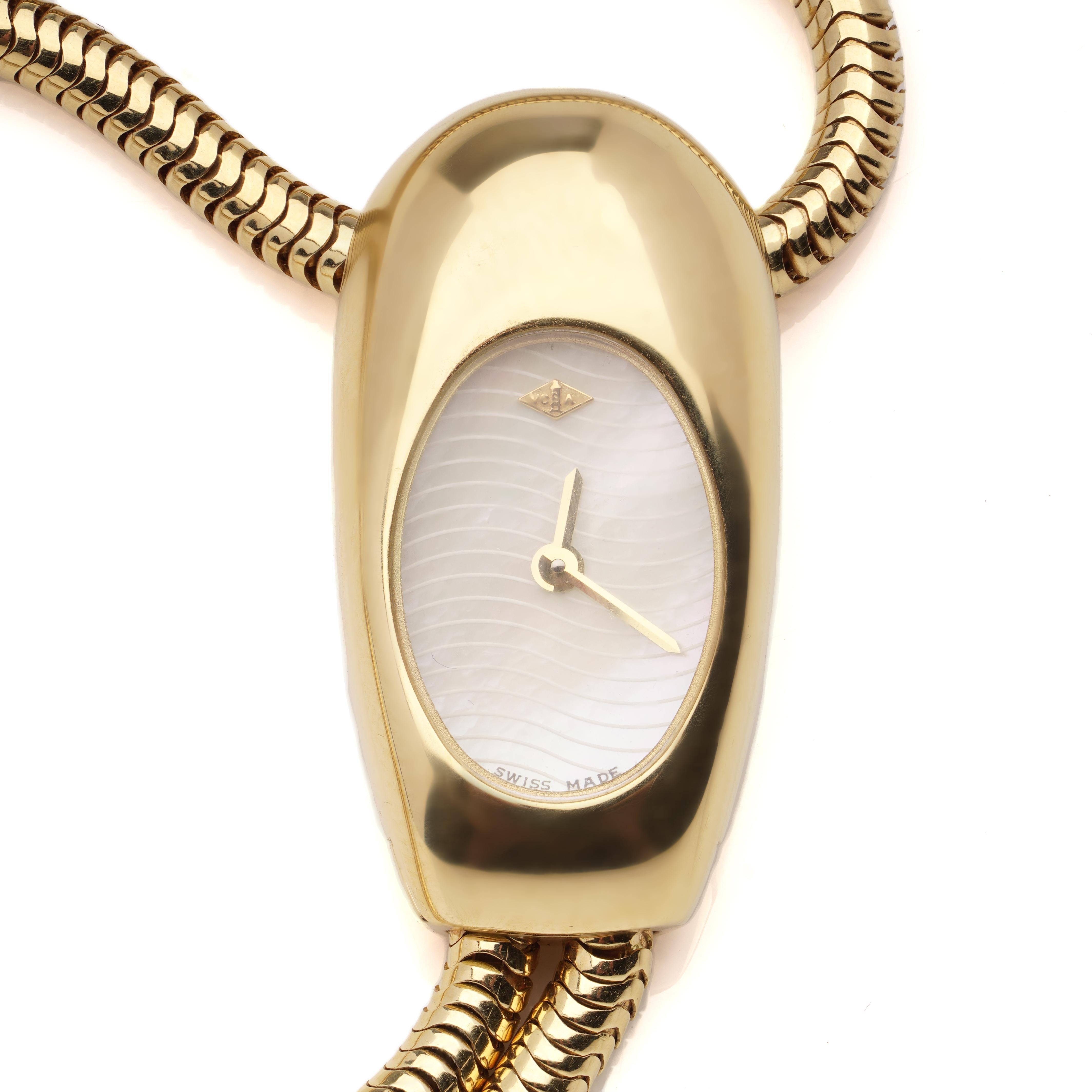 Brilliant Cut Van Cleef & Arpels Cadenas Serti 18k Yellow Gold Wrist Watch with Diamonds For Sale