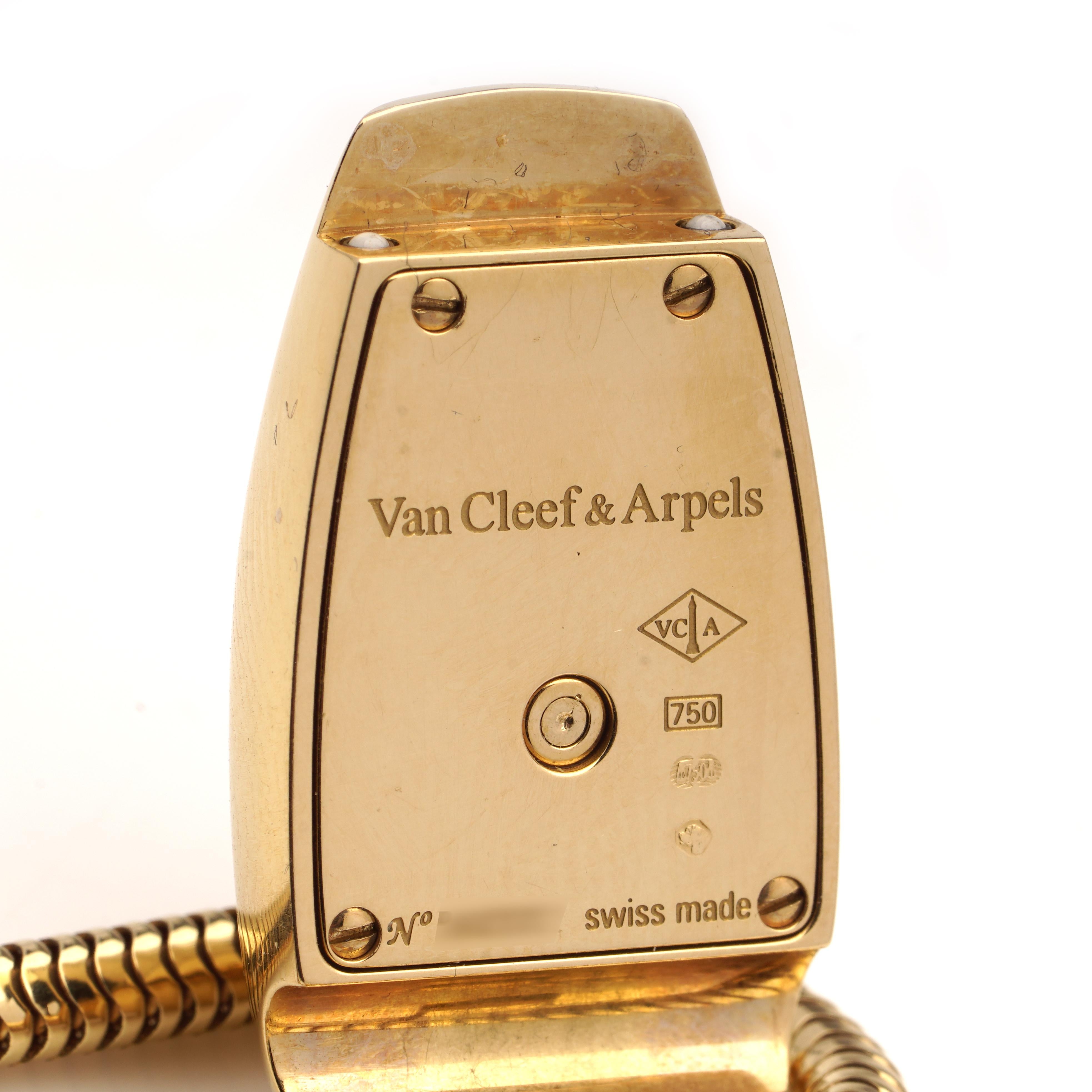 Van Cleef & Arpels Cadenas Serti 18k Yellow Gold Wrist Watch with Diamonds For Sale 1