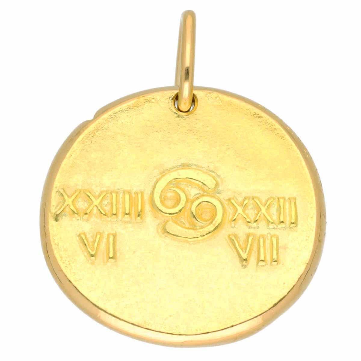 Van Cleef & Arpels Cancer Vintage Zodiac Gold Charm Mini K18 YG W26mm×H25mm In Good Condition In Tokyo, JP