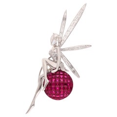 VAN CLEEF & ARPELS Caresse d'Éole Fairy Clip. Traditional Mystery Set, Rubies