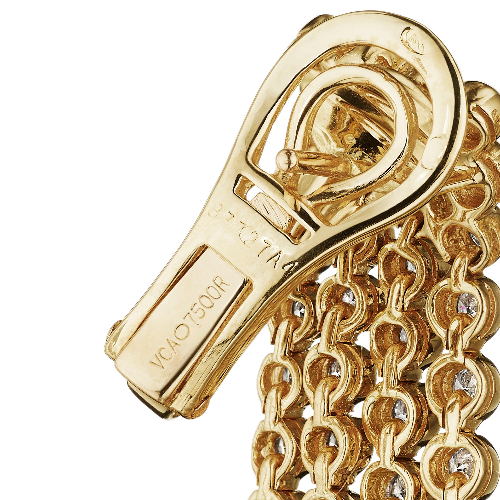 Pendientes de diamantes en cascada Van Cleef & Arpels en Excelente estado para la venta en New York, NY