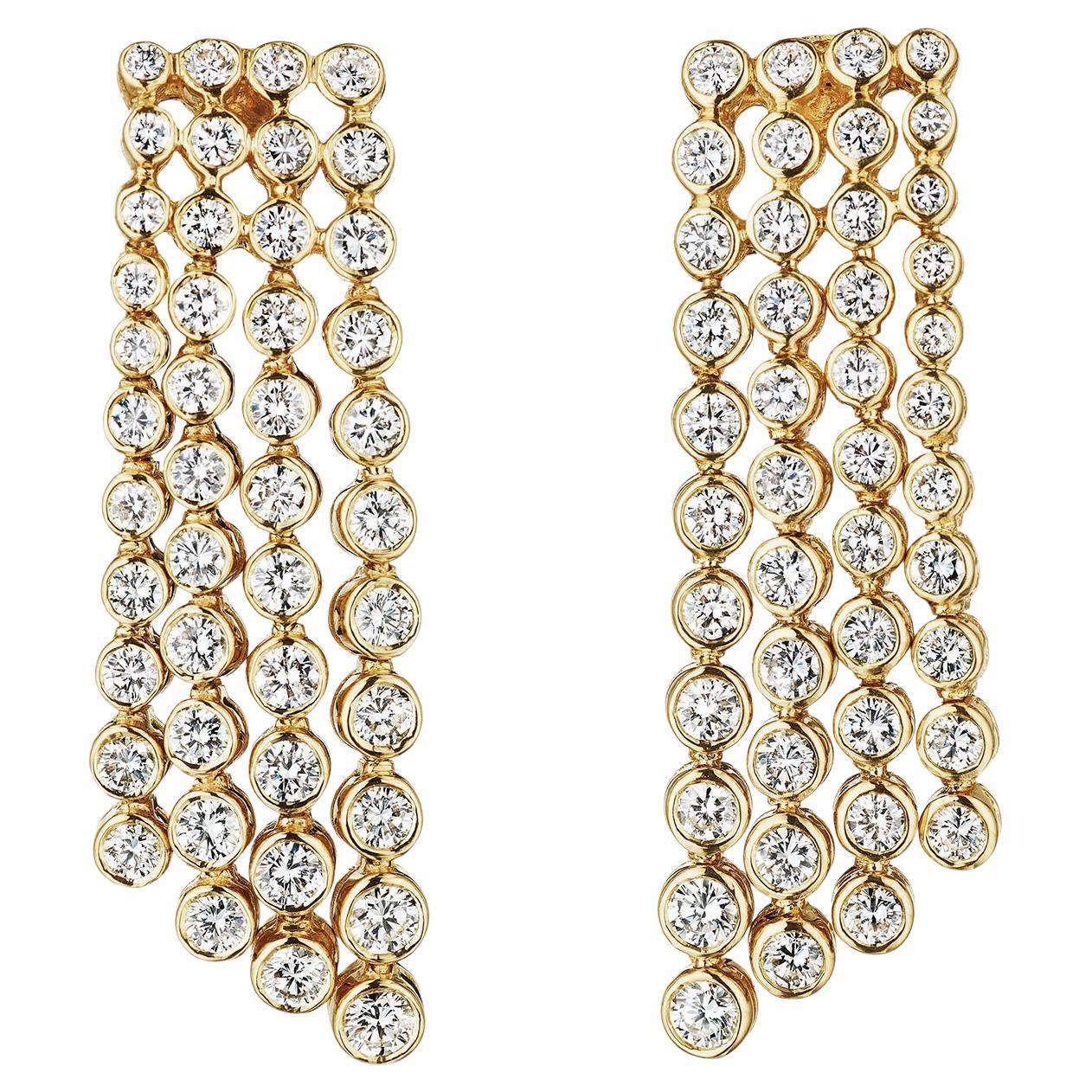 Pendientes de diamantes en cascada Van Cleef & Arpels en venta