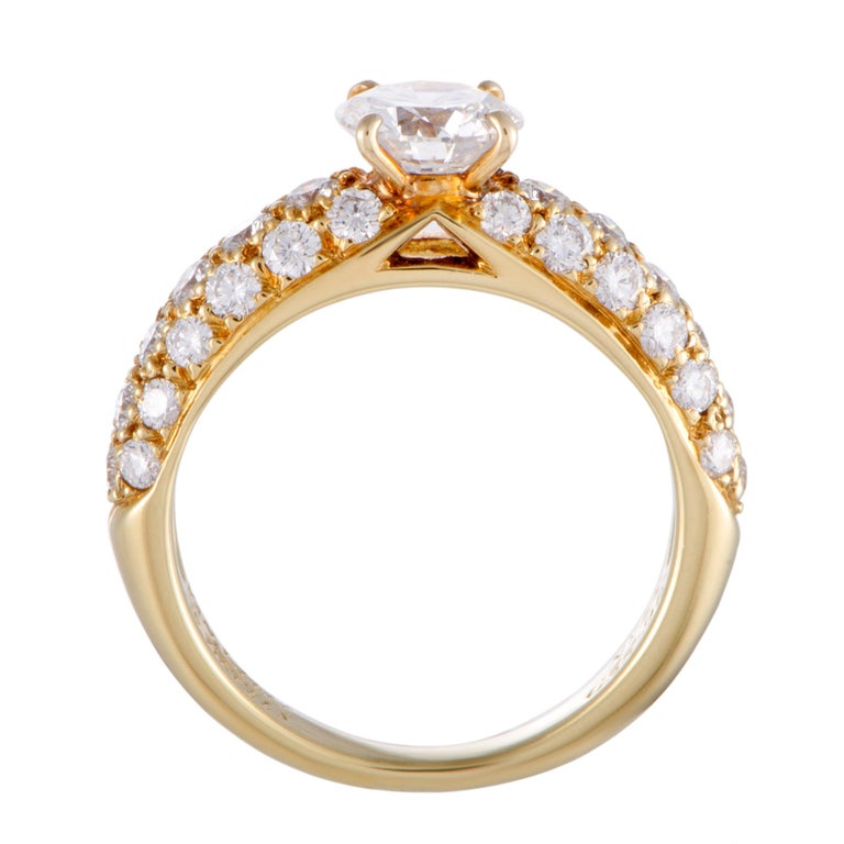 Van Cleef and Arpels Center Diamond and Diamond Pave Yellow Gold ...