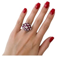 Van Cleef & Arpels Certified 4.50 Carat Platinum Ruby and Diamond Dome Cocktail