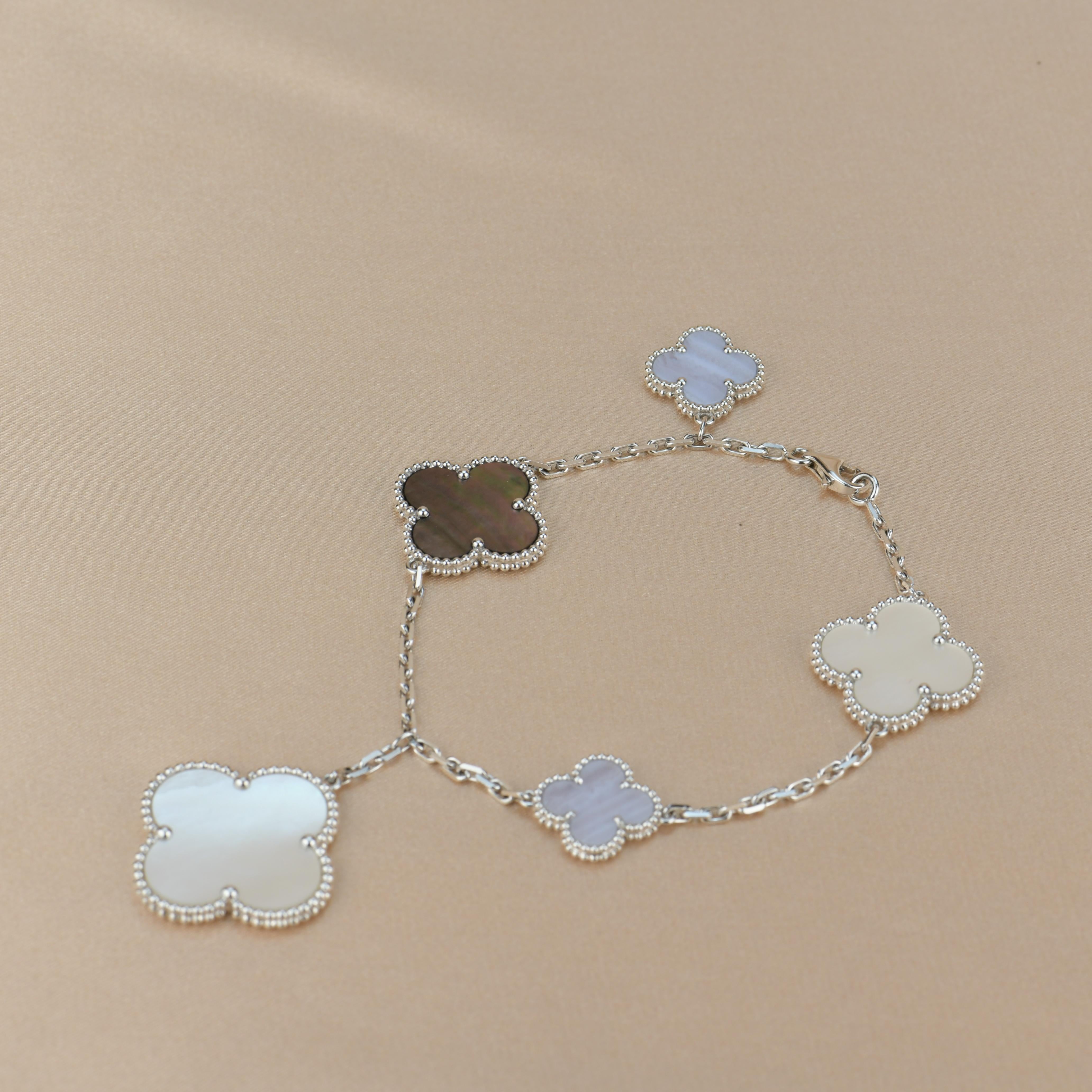 Van Cleef & Arpels Chalzedon-Perlmutt-Magie Alhambra-Armband 5