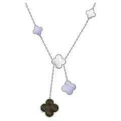 Van Cleef & Arpels Chalcedony Mother of Pearl Magic Alhambra White Gold Necklace