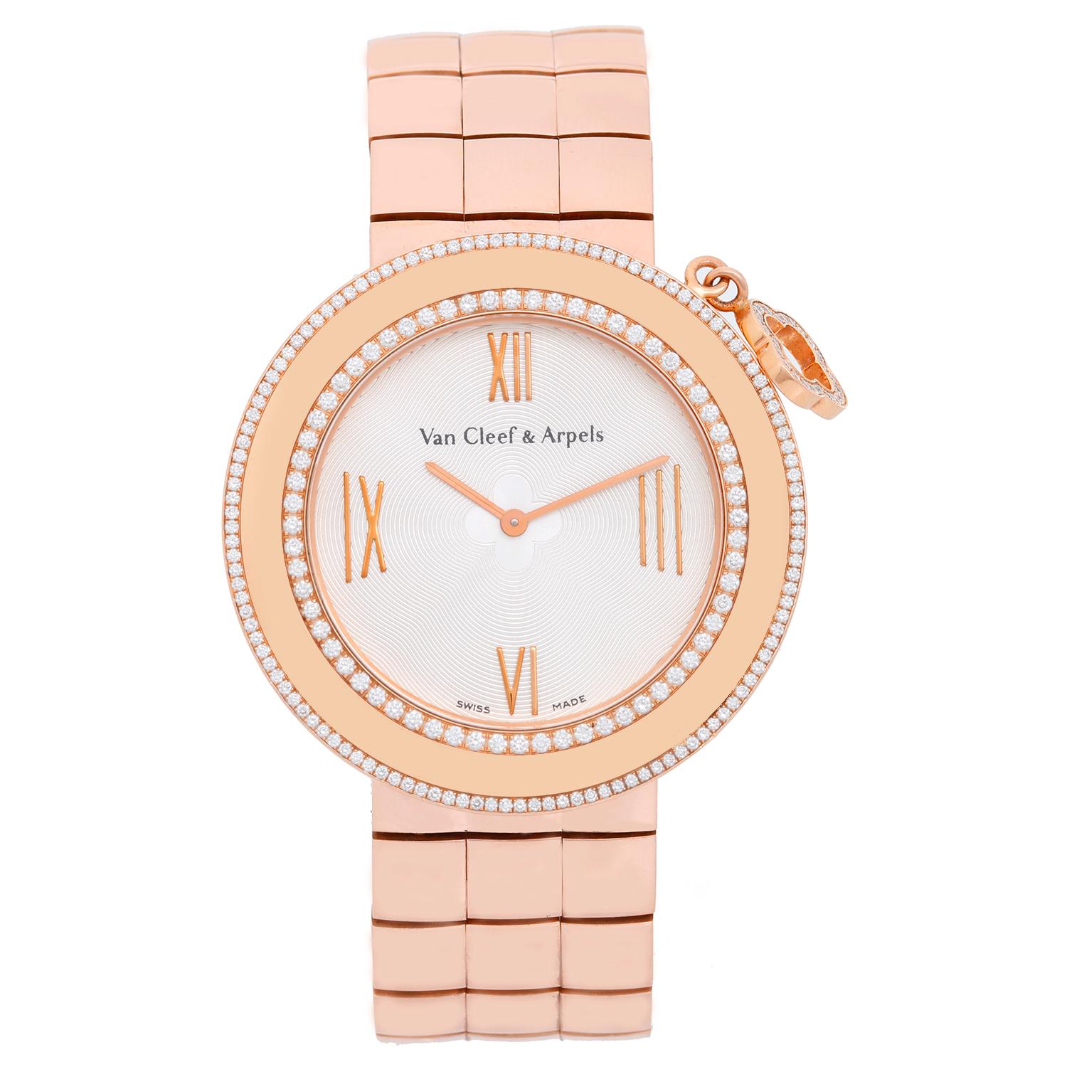 Van Cleef 
Arpels Charms 18 Karat Rose Gold Diamond Watch