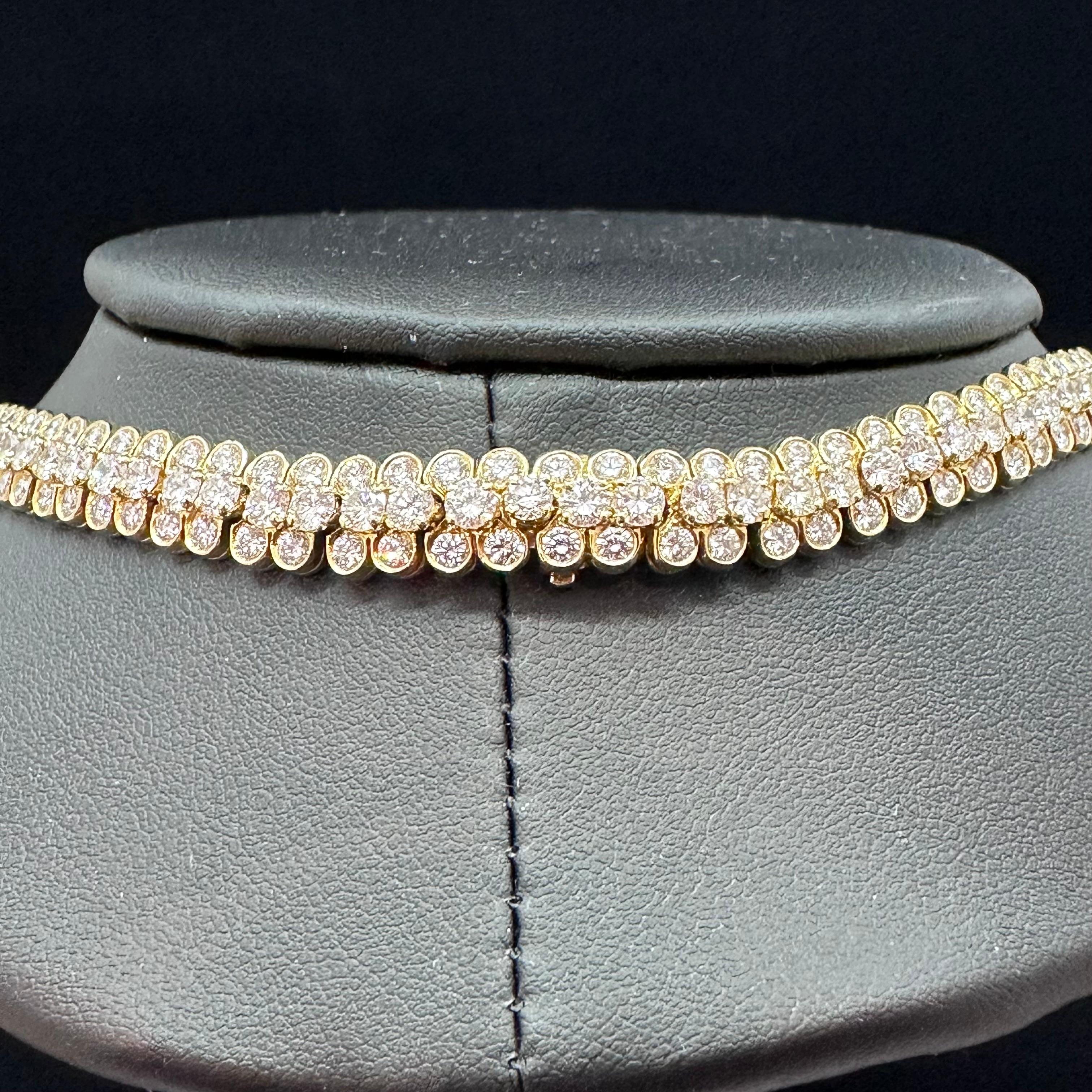 Van Cleef & Arpels Cheval 3 Row Diamond Necklace  In Excellent Condition For Sale In Beverly Hills, CA