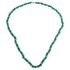 Van Cleef & Arpels Chrysophase Beaded Gold Necklace