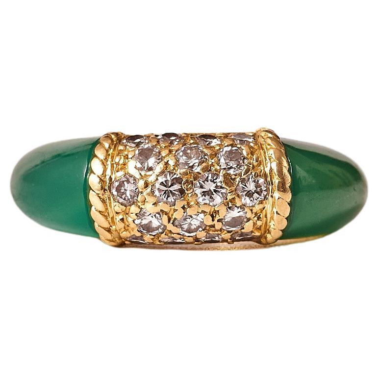 Van Cleef 
Arpels Chrysophrase and Diamond ‘Philippine’ Ring For Sale