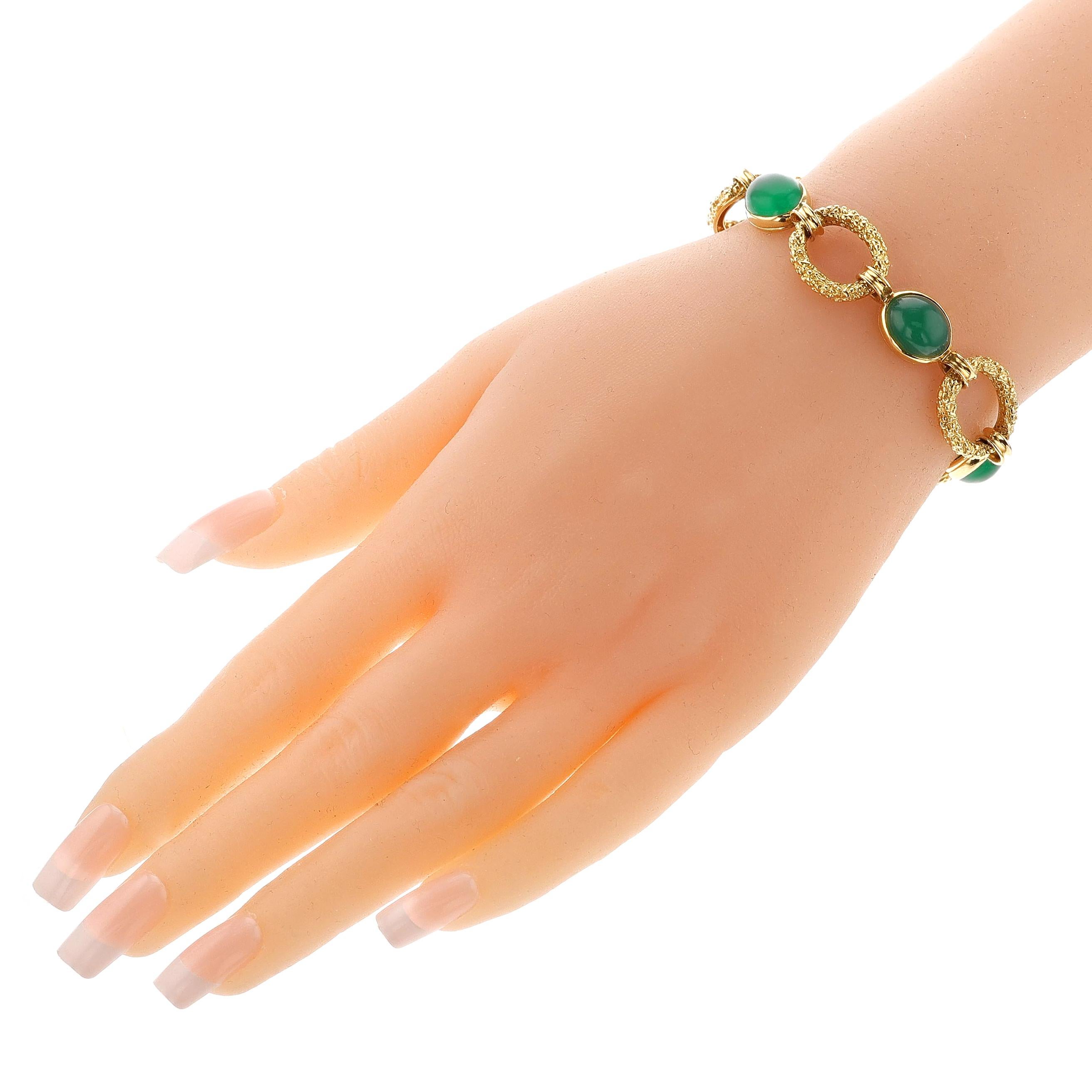 Van Cleef & Arpels Bracelet à maillons en chrysoprase et or 18 carats Unisexe en vente