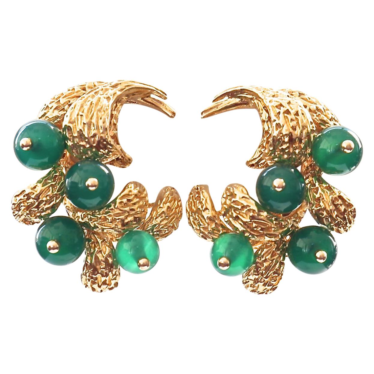Van Cleef & Arpels Chrysoprase Gold Earrings