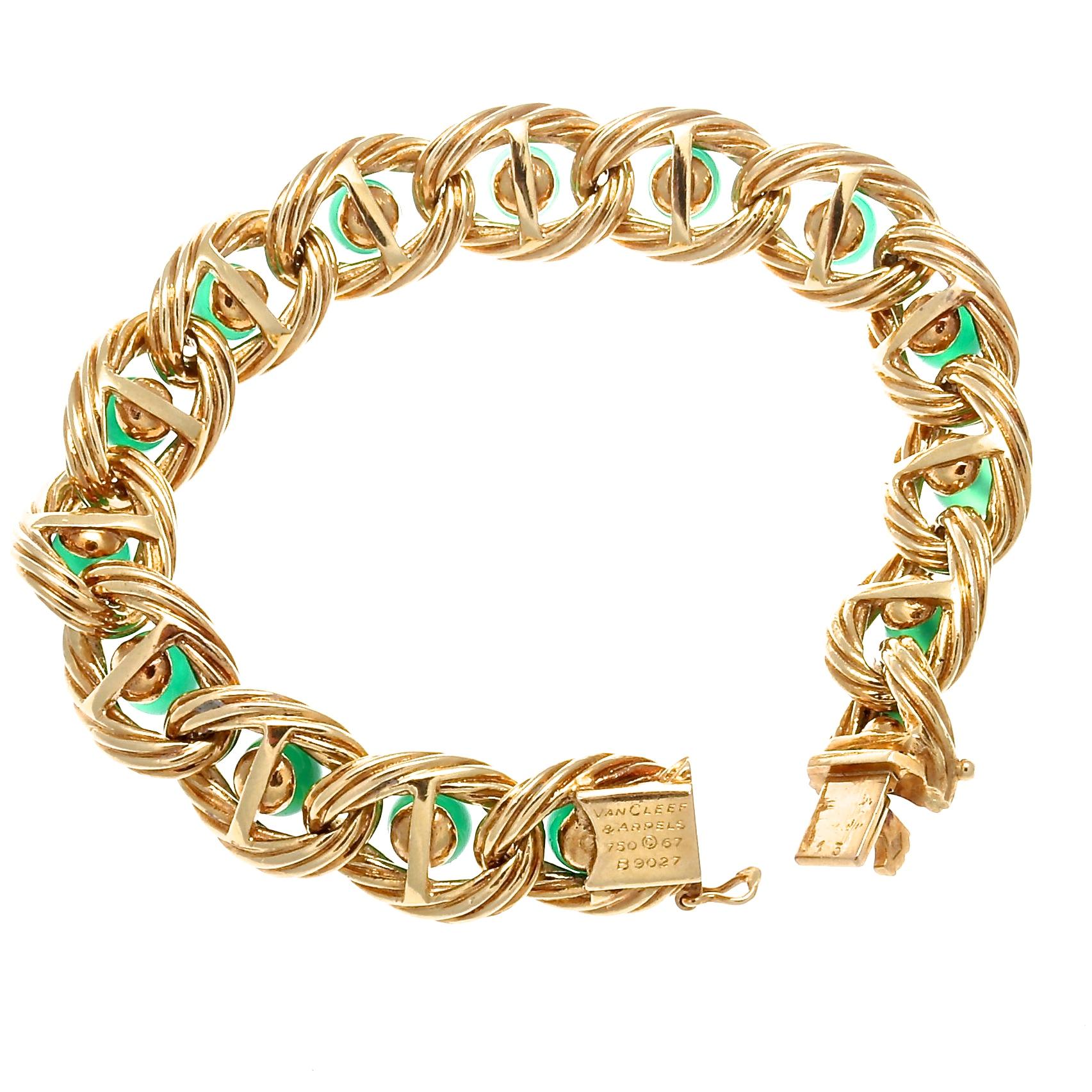 Van Cleef & Arpels Chyrsophrase Gold Bracelet In Excellent Condition In Beverly Hills, CA