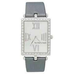 Used Van Cleef & Arpels "Classique Arpels" Watch, Diamonds and Satin Bracelet