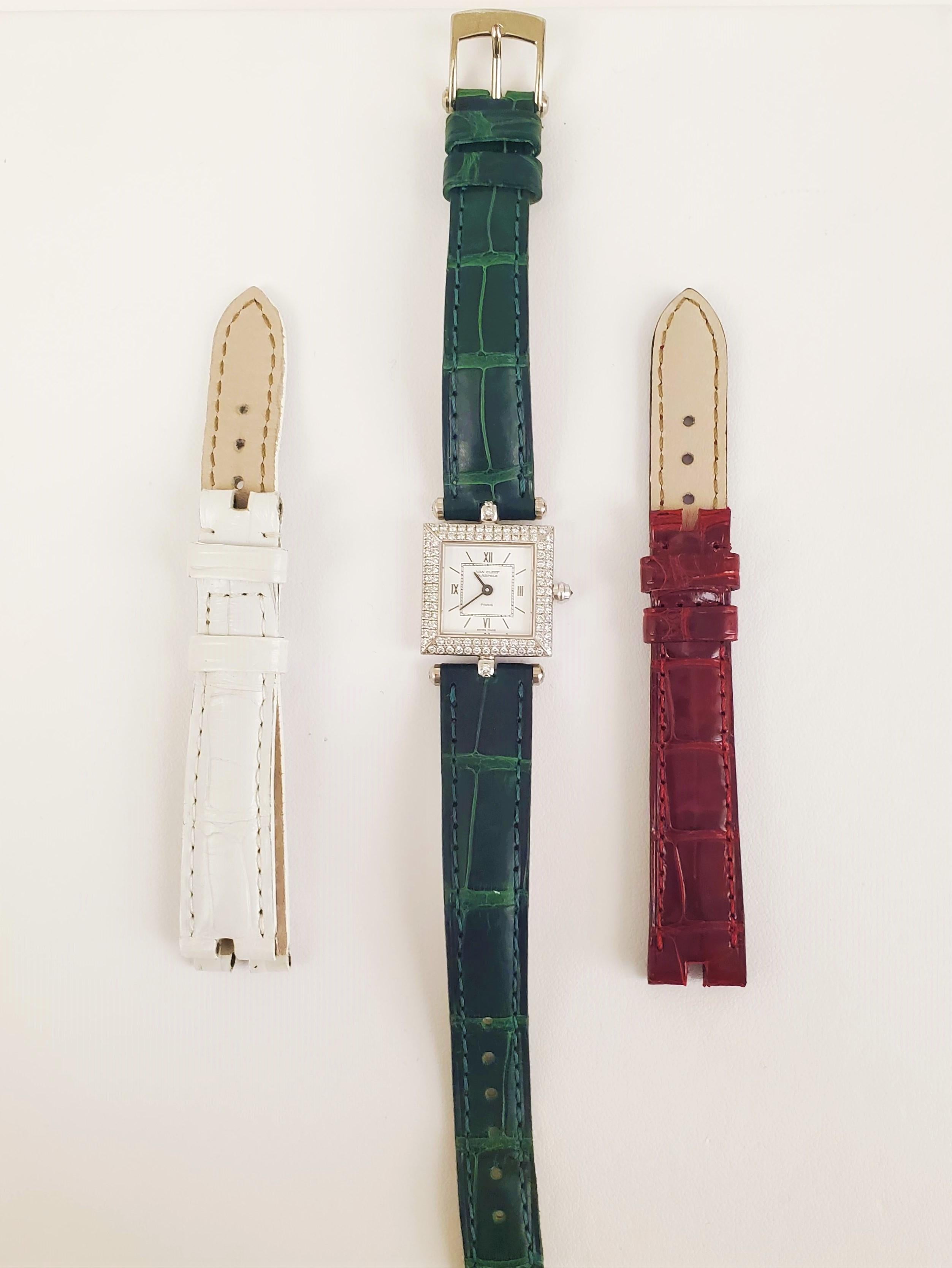 Van Cleef & Arpels Classique Gold and Diamond Ladies Watch In Excellent Condition In New York, NY